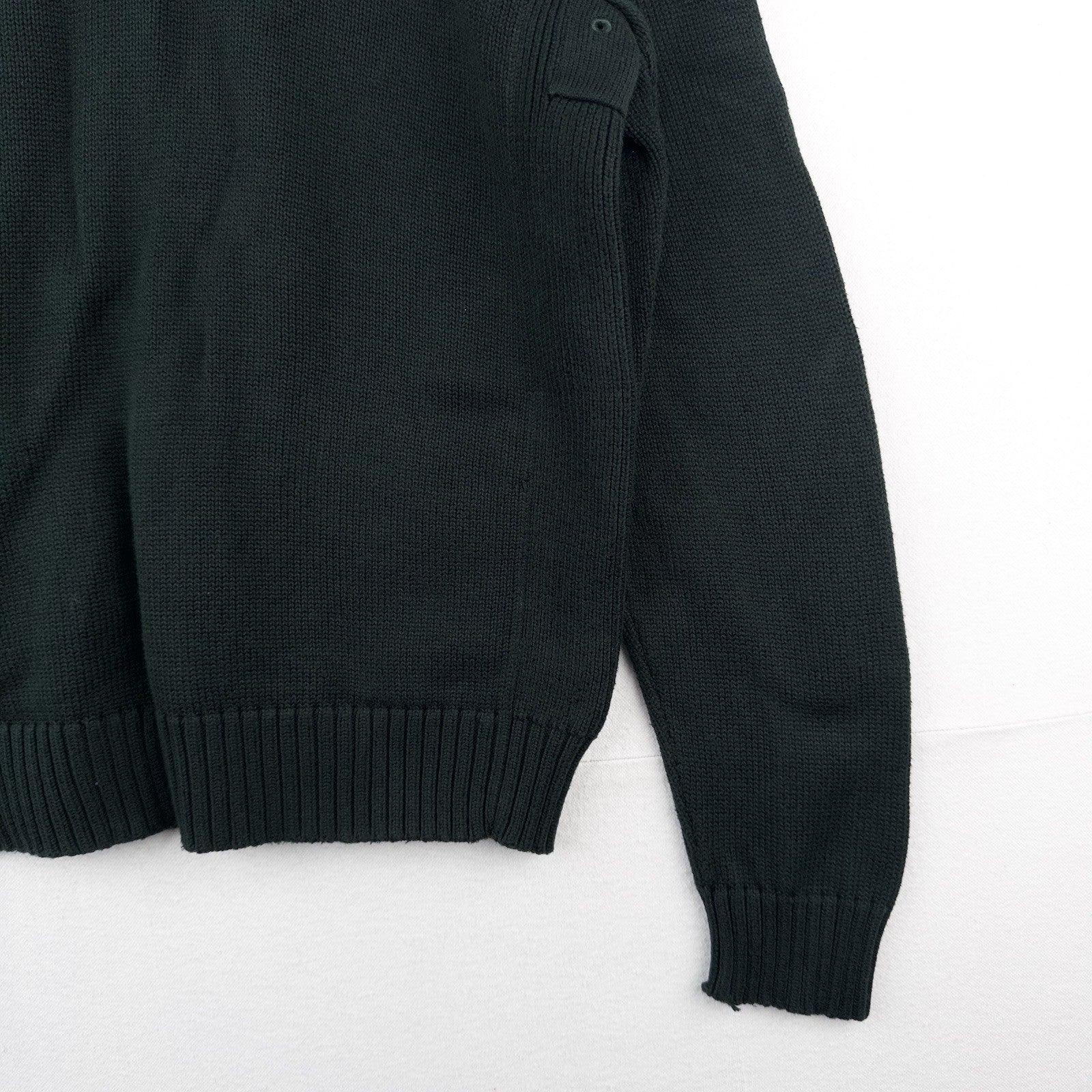 90’s Vtg Polo Ralph Lauren Heavy Knit Zip Sweater Jacket Men’s L Hunter Green