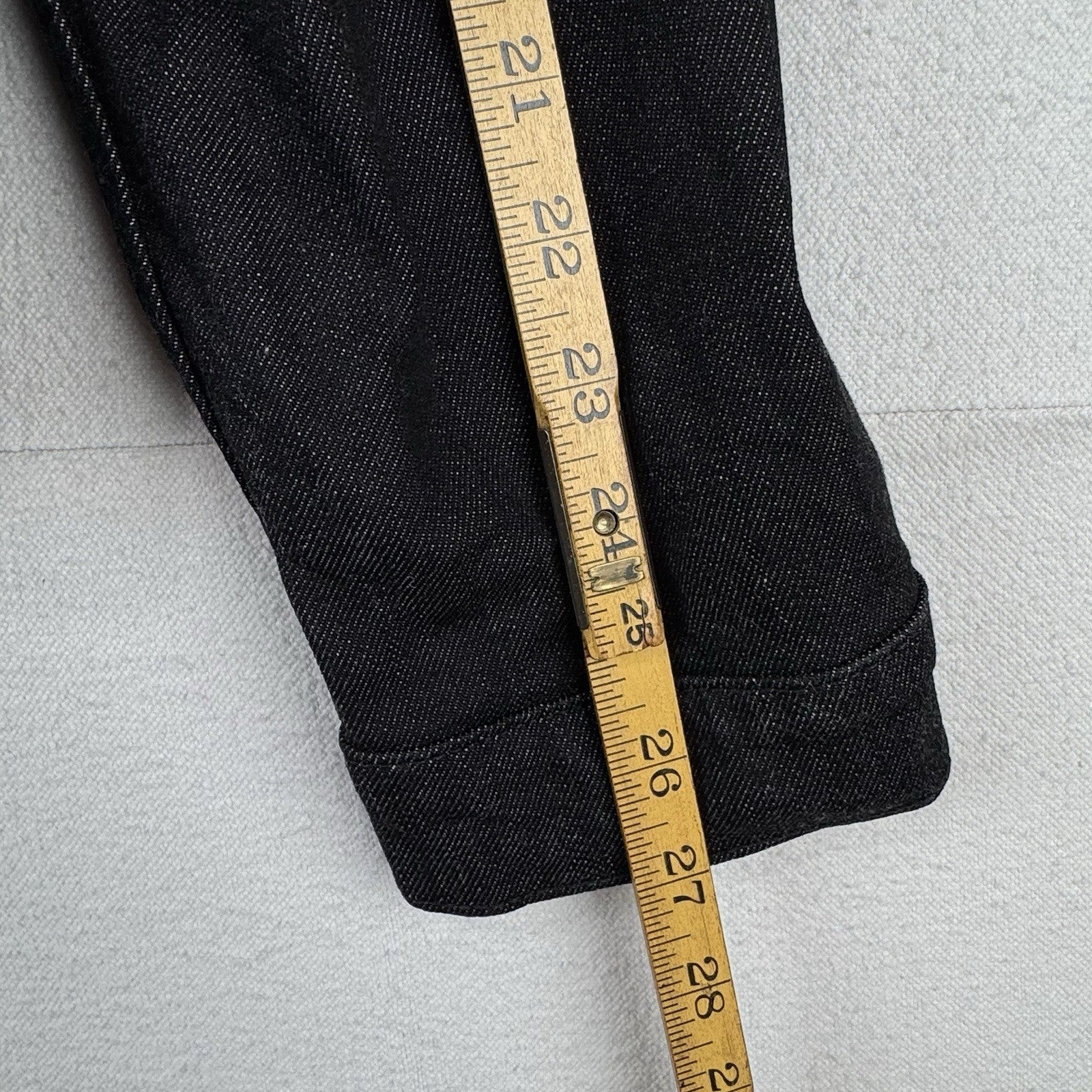 7 For All Mankind Denim Perfect Trucker Jacket Mens Large Black Stretch