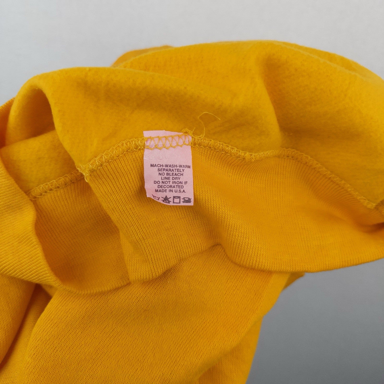 60’s Vtg Short Sleeve Yellow Raglan Mens S Sweatshirt RN14179 Creslan/Cotton USA
