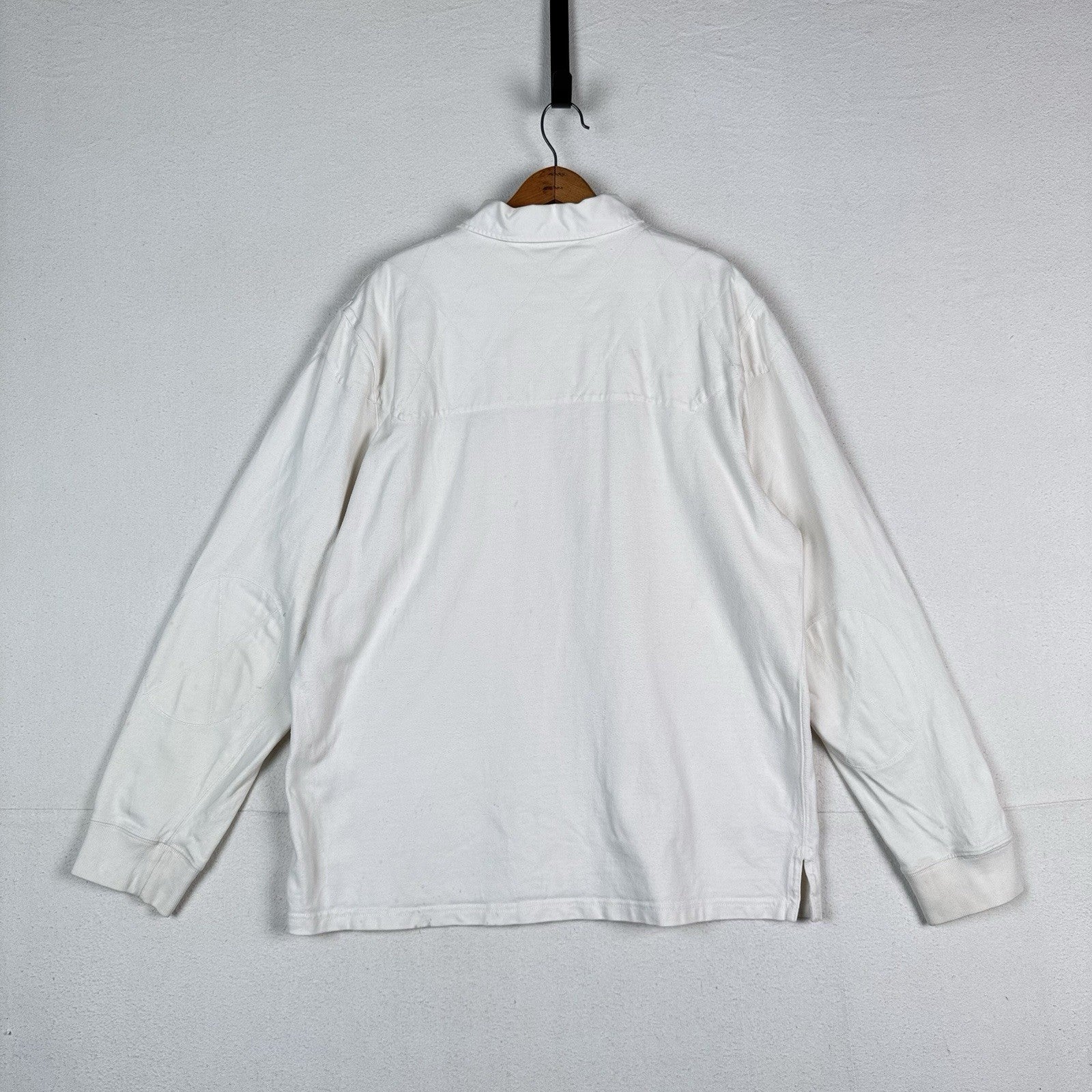 Vtg Polo Ralph Lauren Nautical Crest Quilted Elbow Pads Rugby Shirt Mens XL