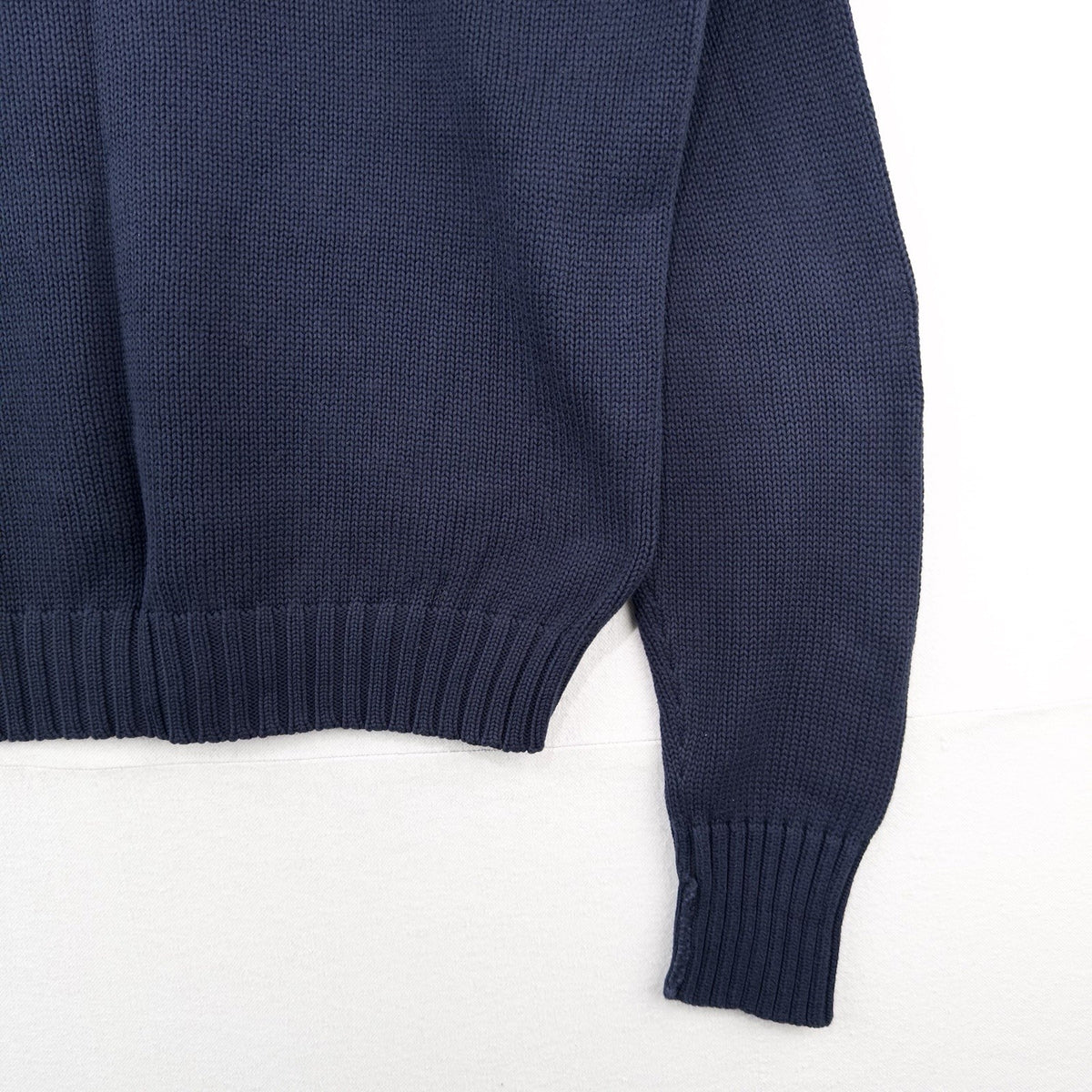 90's Vintage Polo Ralph Lauren Sweater Men's L Navy Blue Knit Crewneck Red Pony