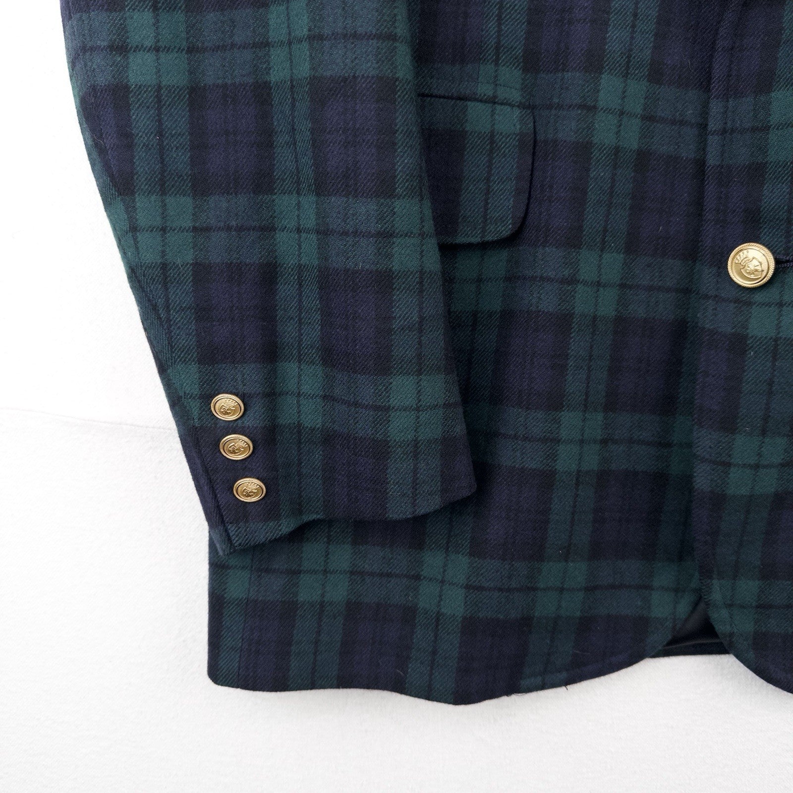 70’s Pendleton Black Watch Plaid Wool Blazer 42L Green Blue 2-Button Jacket USA