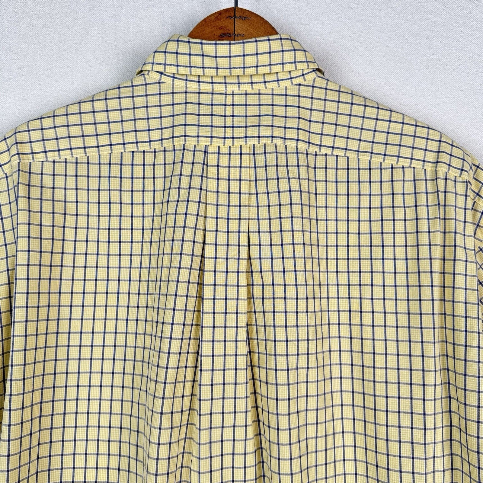 Vintage Ralph Lauren Button Down Blake Shirt Mens XL  SS Yellow Gingham Check