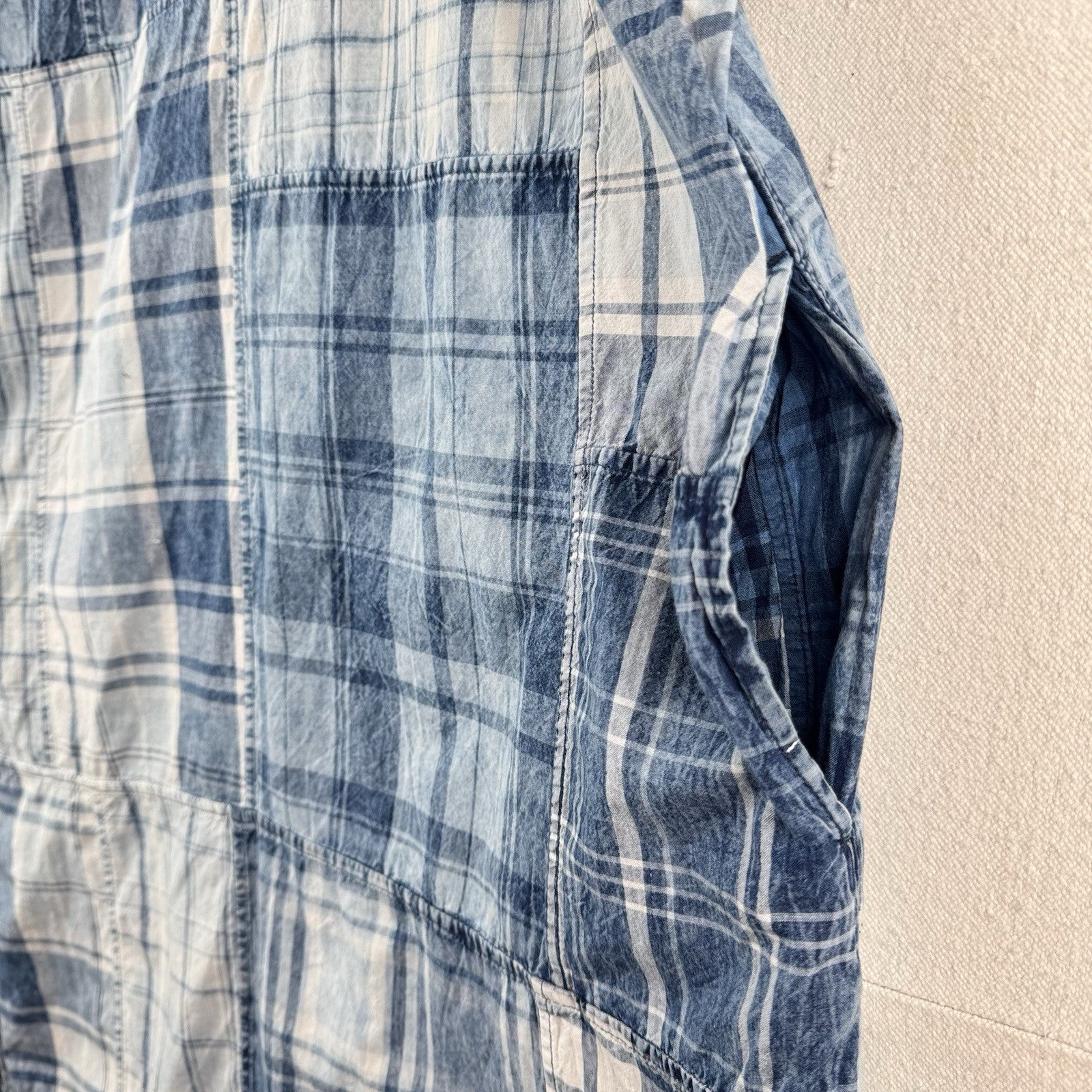 Polo Ralph Lauren Plaid-Patchwork Henley Cotton Shirt Dress Women’s 6