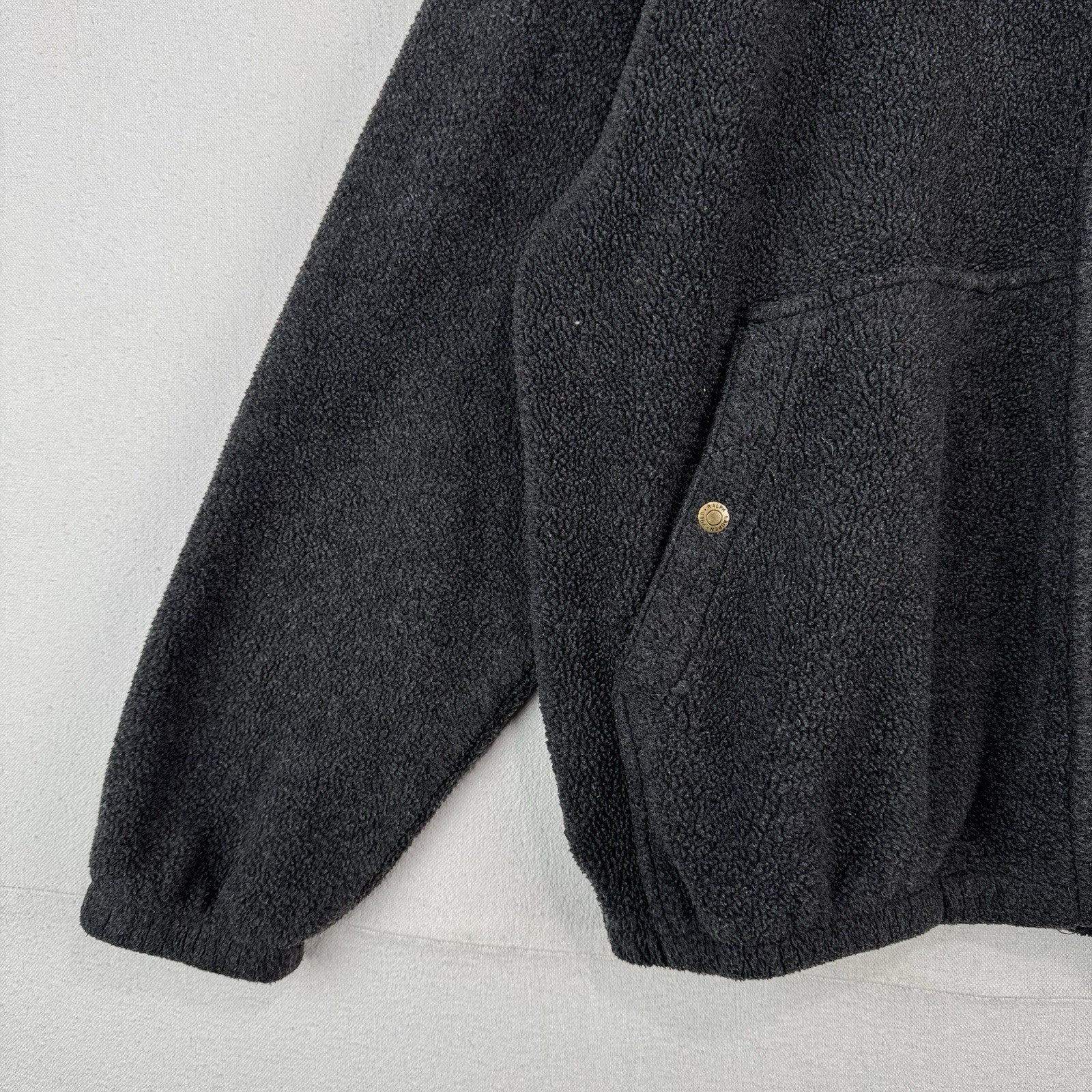 80’s Vtg Polo Ralph Lauren Men’s L Fleece Chin Strap Harrington Jacket Gray USA