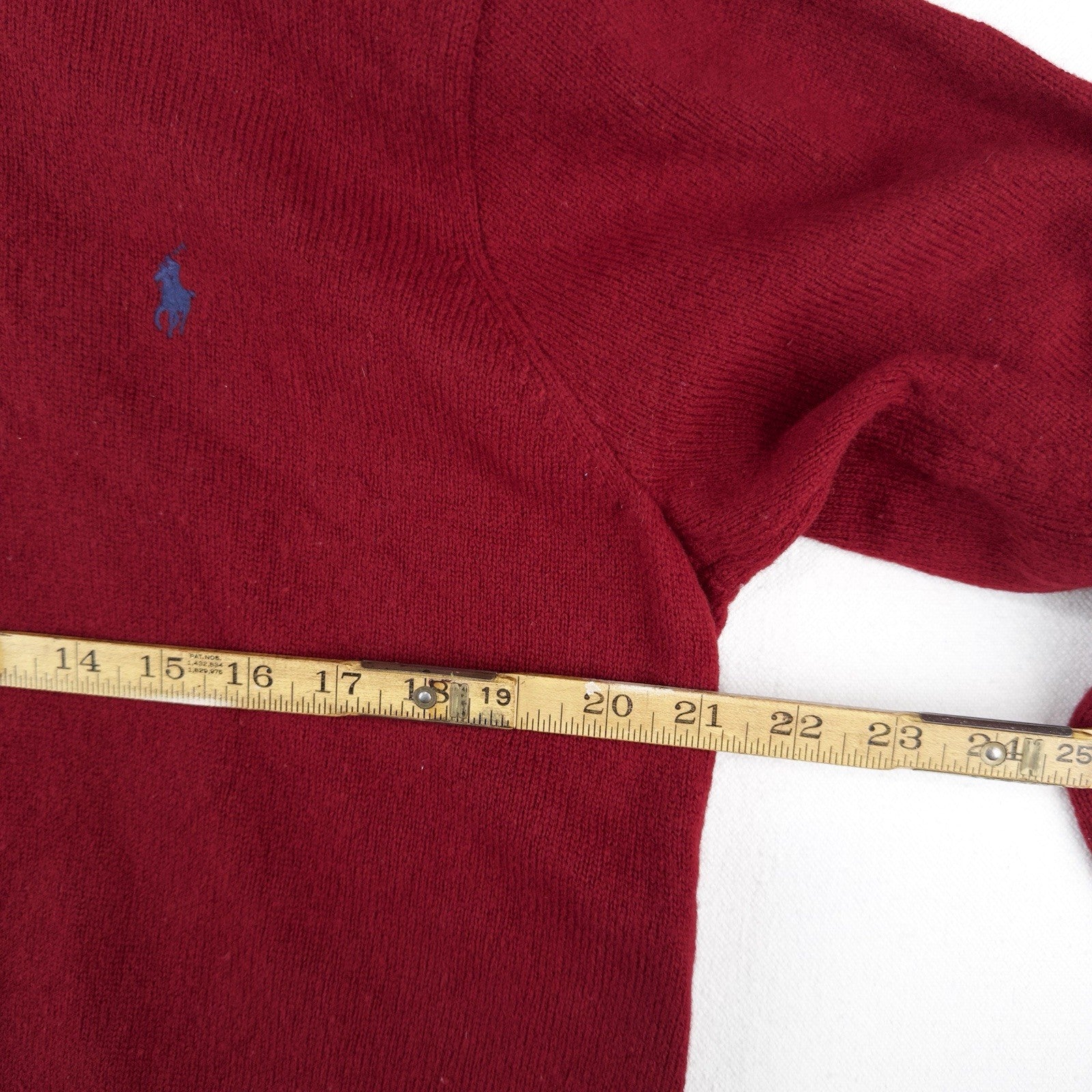 90’s Vtg Polo Ralph Lauren Lambswool Collared Sweater Wine Red Men’s L