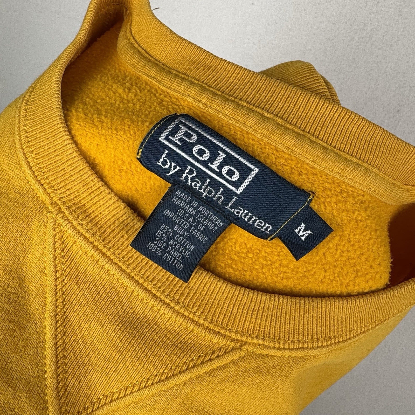 Vintage 90’s Polo Ralph Lauren Pony Sweatshirt Crewneck Size M Yellow *Read
