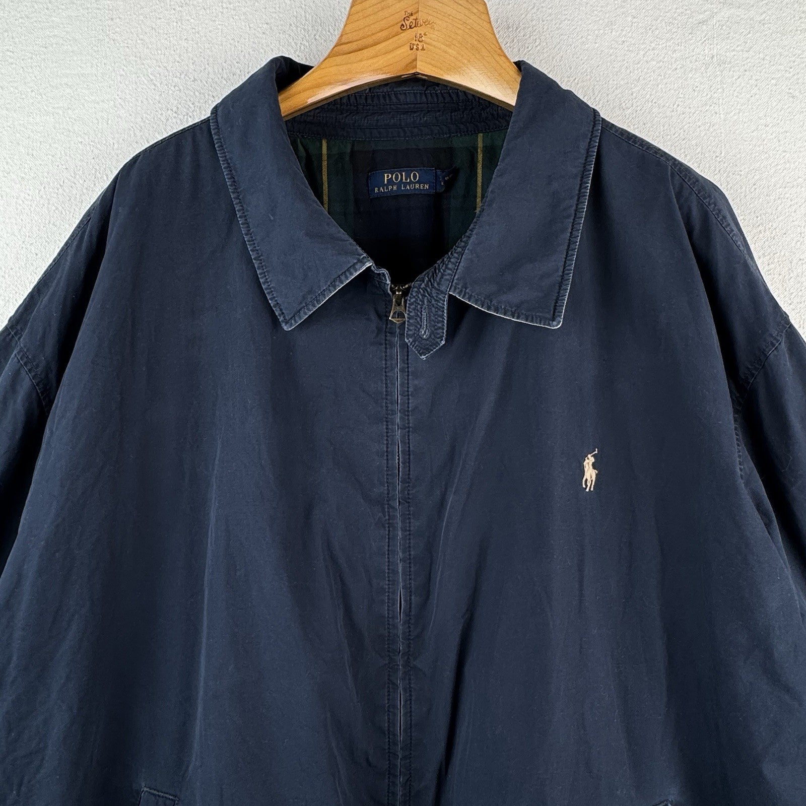 Polo Ralph Lauren Bi-Swing Flannel Lined Jacket Mens 4XB Blue Harrington Bomber
