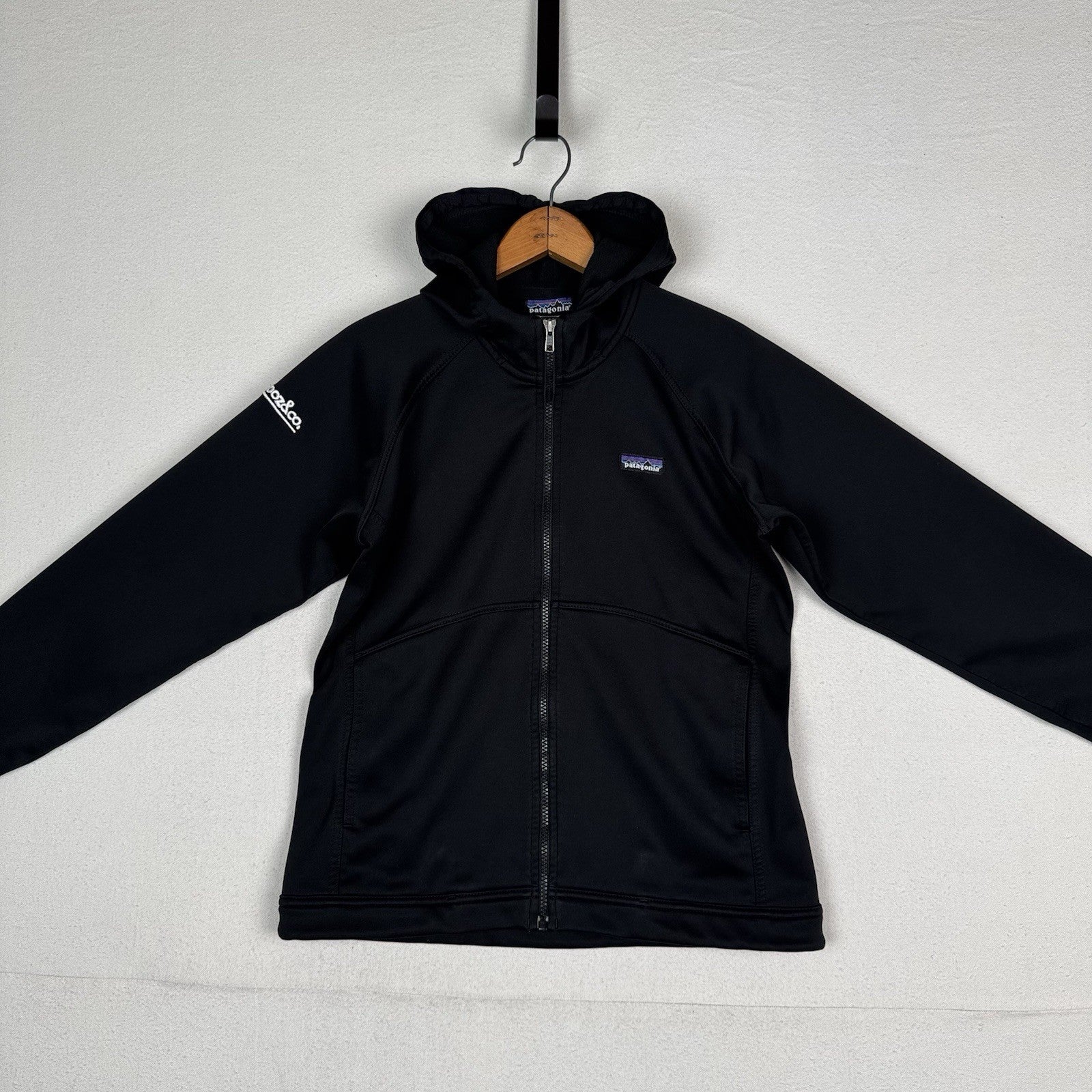 Patagonia Slopestyle Hoodie Black Full Zip Jacket Women's Medium “Booz&Co”