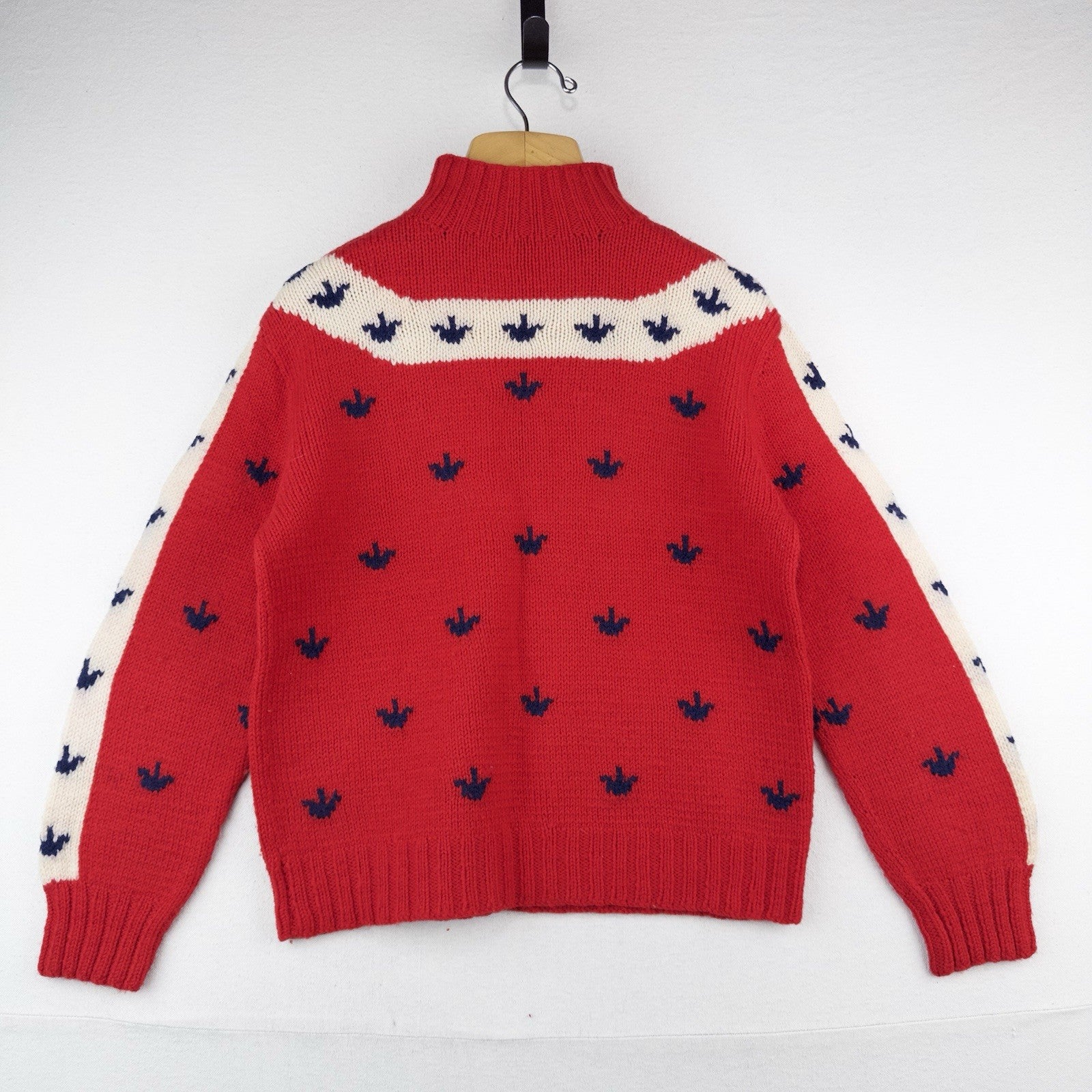 50’s Vtg Royal Crown Hand Knit Wool Sweater Pullover Mock Neck Men’s Medium 38