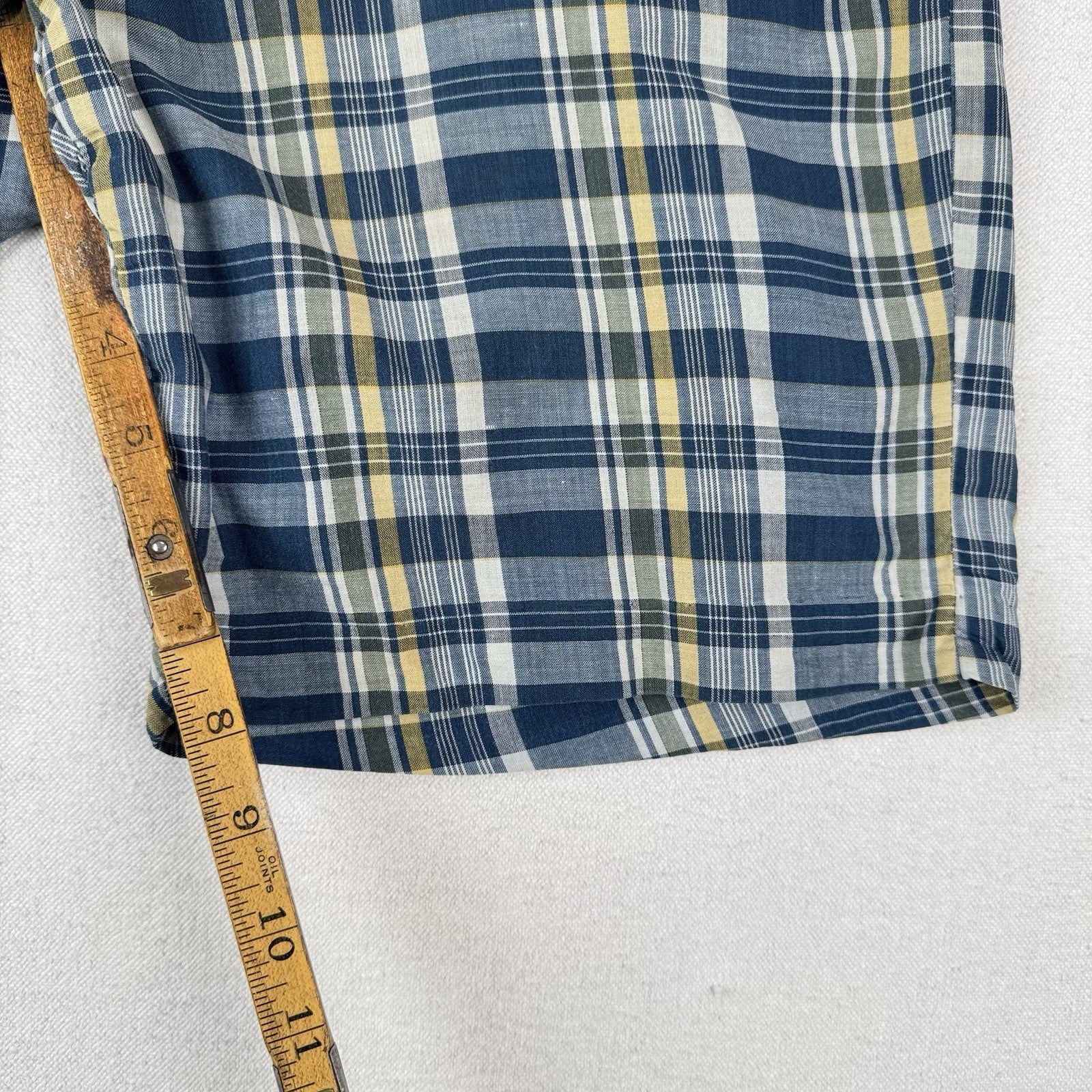 50s 60s Vtg Key Club Sanforized Madras Shorts Mens 32x8 Golf Tapered Fit