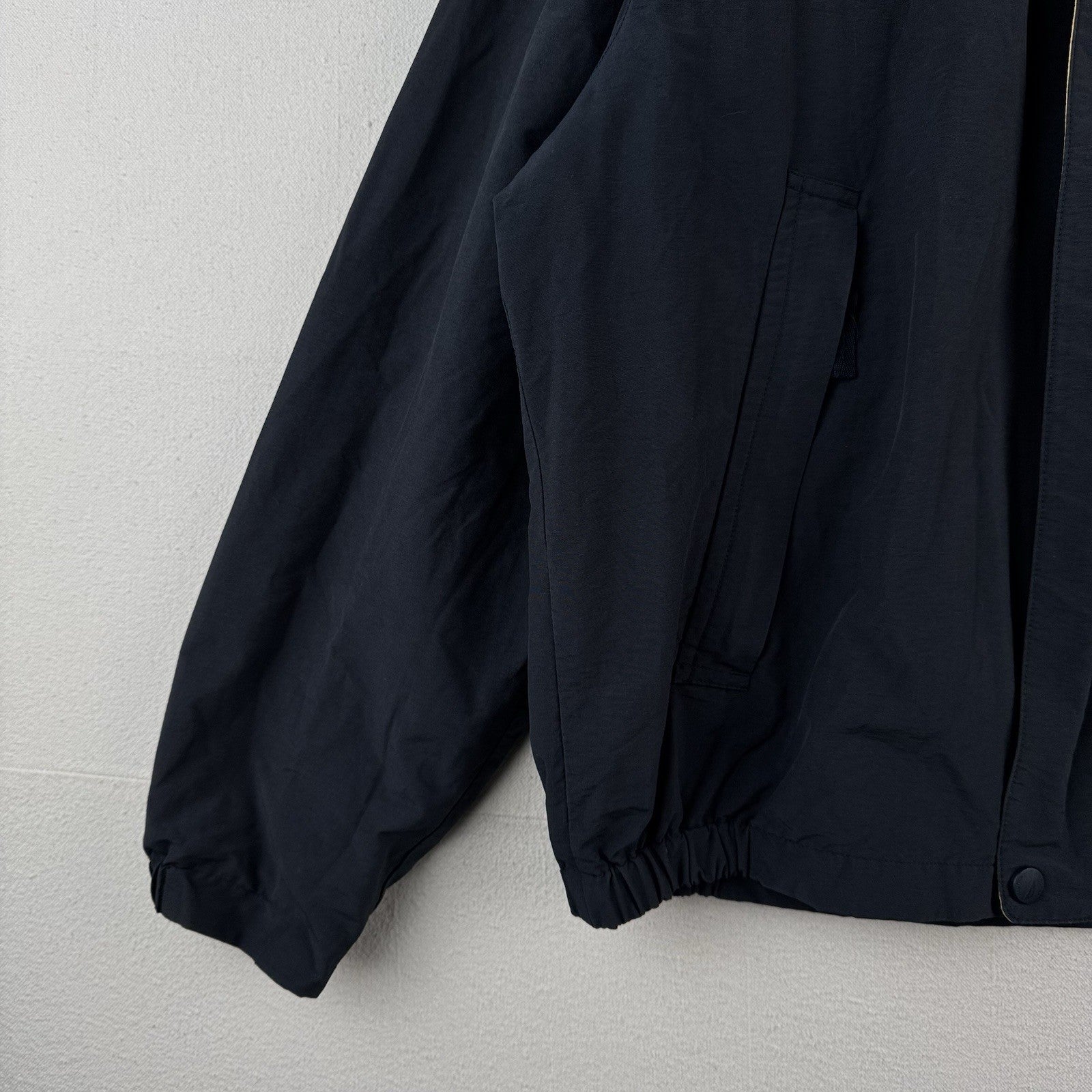 90’s Vtg Nautica NS-83 Windbreaker Hideaway Hood Jacket Mens L Merrill Lynch