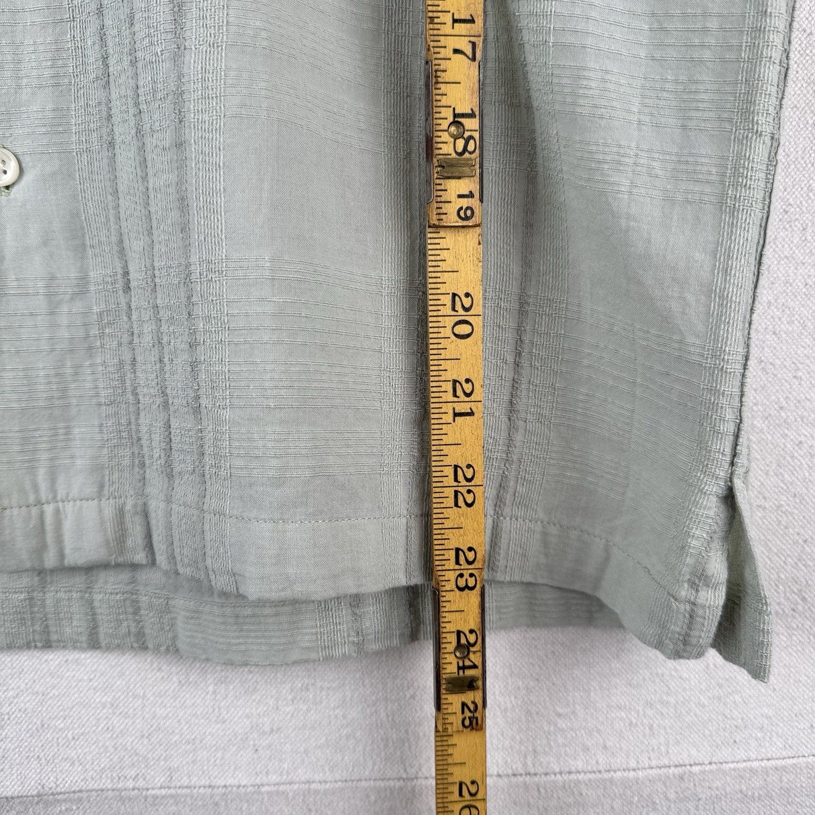 Abercrombie & Fitch Shirt Men XS Sage Green Linen Blend Camp Collar Resort Shirt