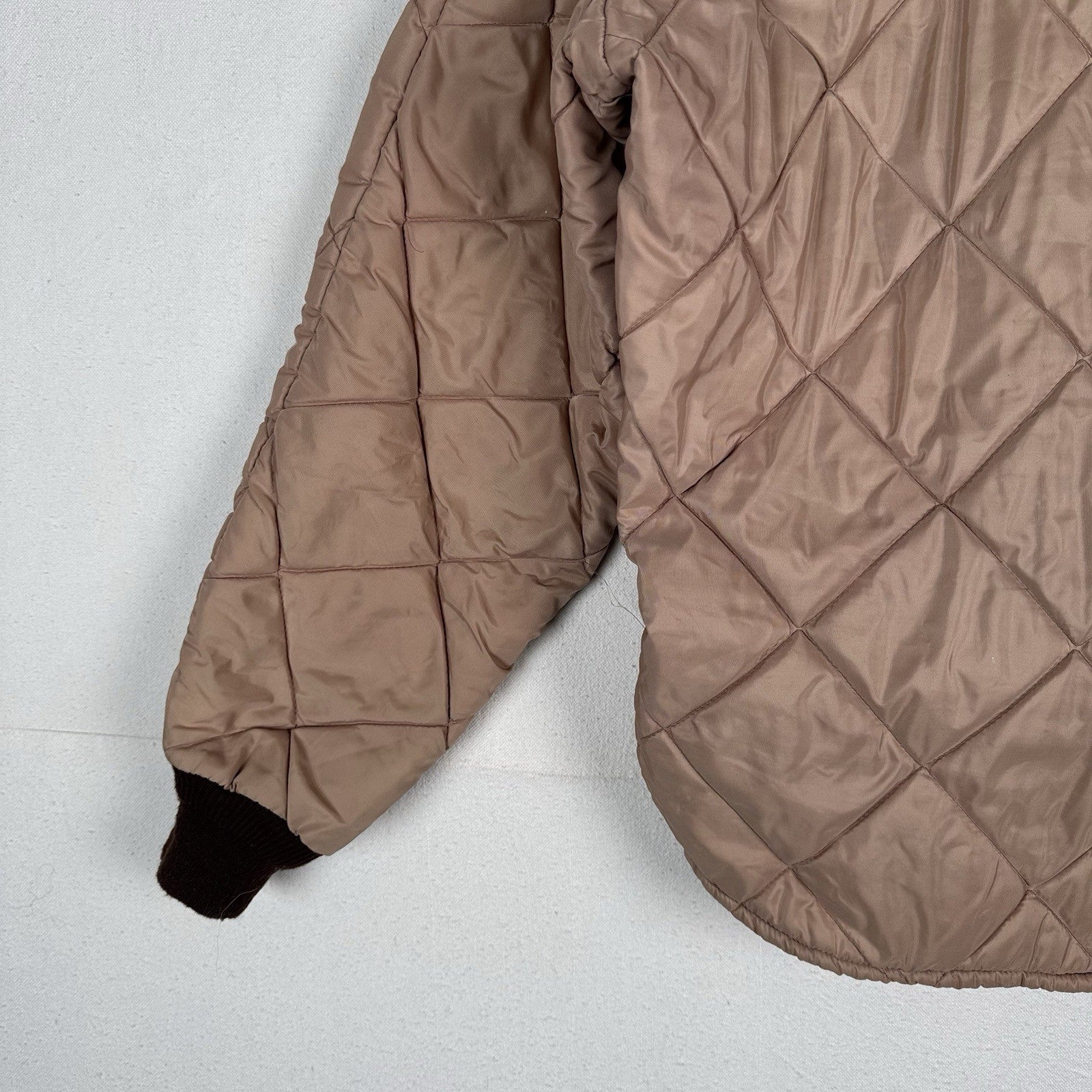 60’s Vintage Bob Allen Quilted Jacket Pants Set Long Underwear Men's XL Brown