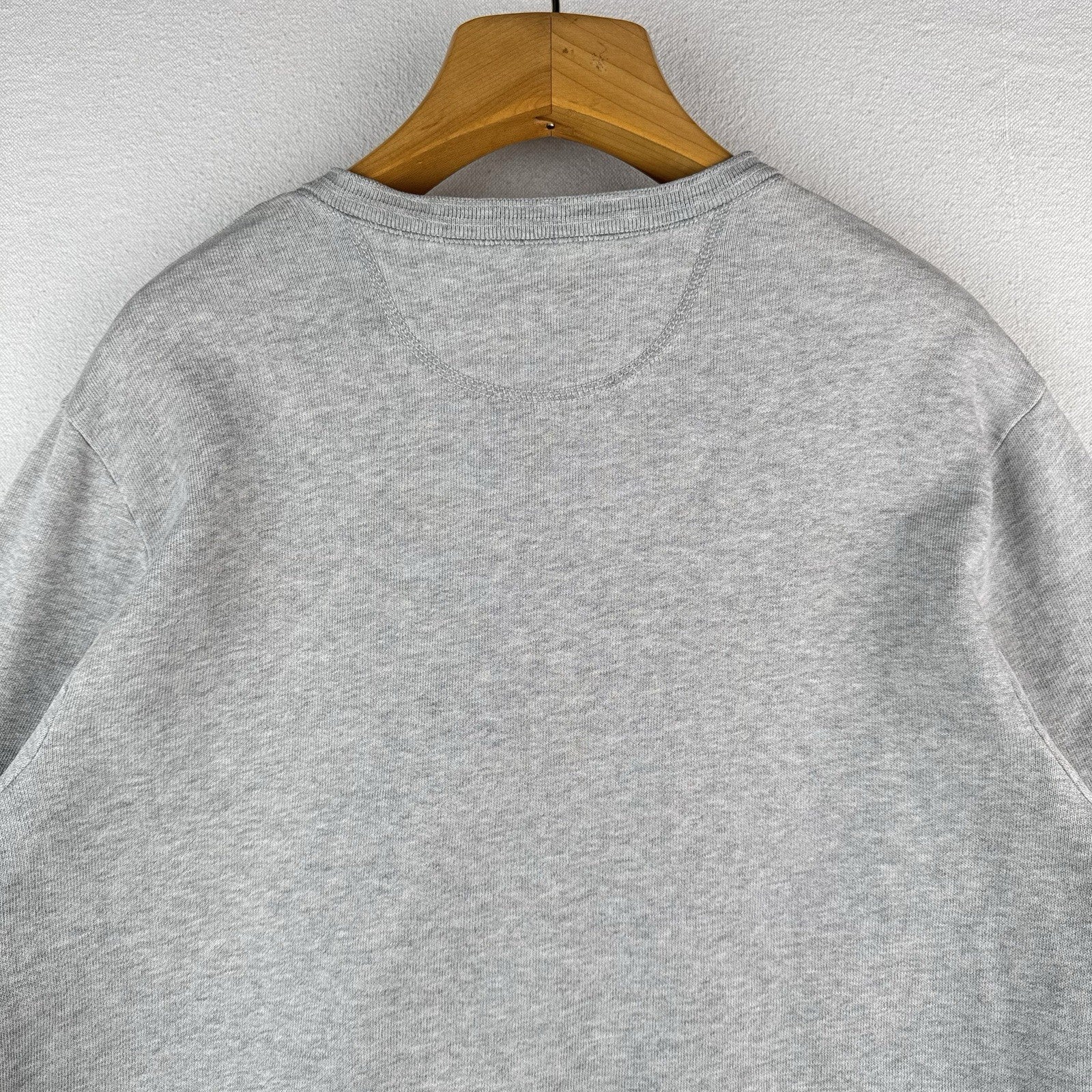 90s Vintage Polo Ralph Lauren Mens Large Henley Sweatshirt Gray *Distressed