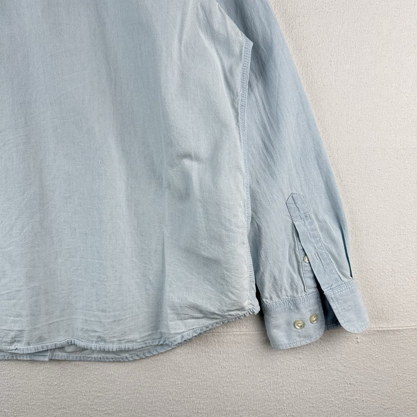 Lauren Ralph Lauren Women's XL Blue Chambray Button Down Shirt 100% Cotton