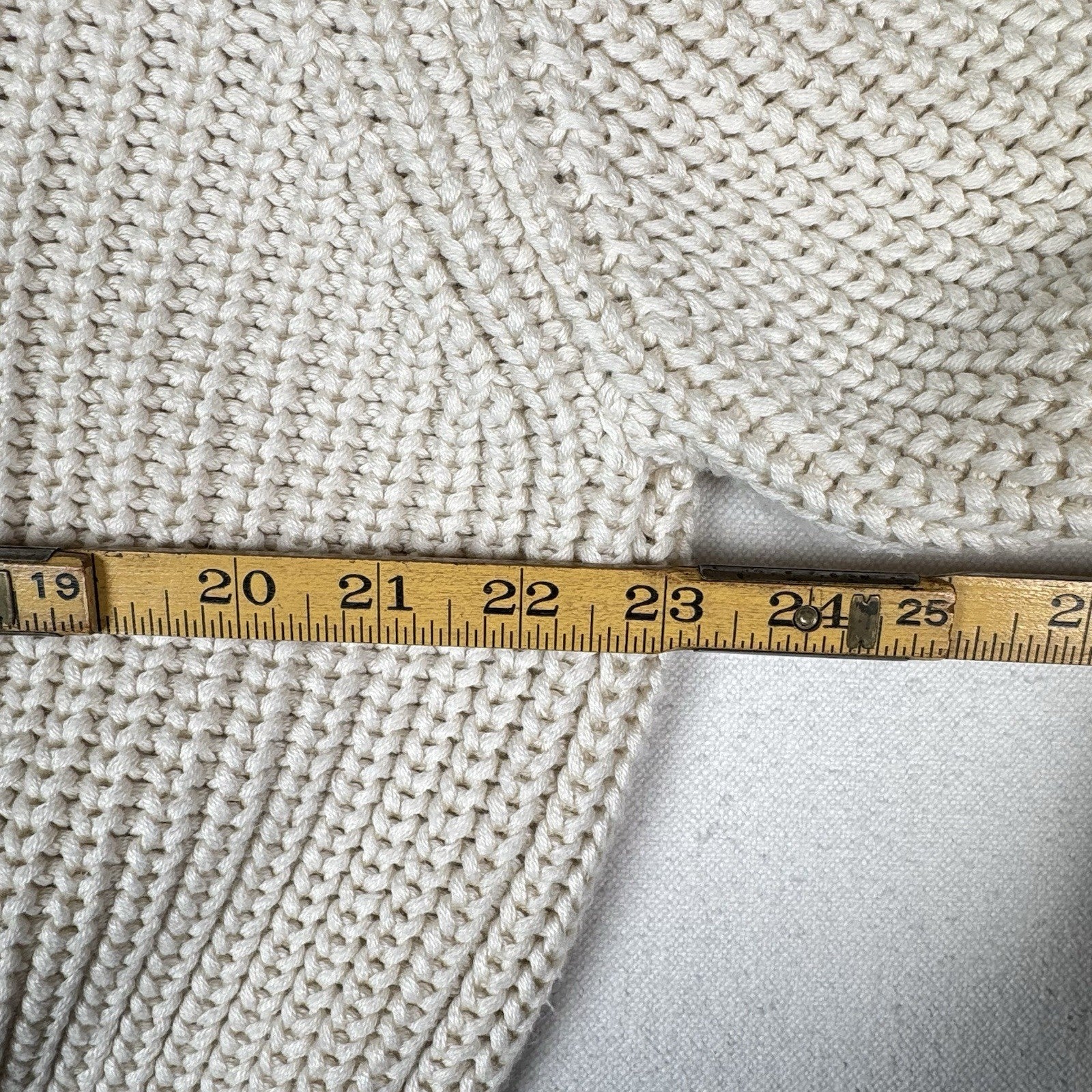 Mango Women’s XS Cropped Hooded Cable Knit Patchwork Sweater Cream Front Pocket