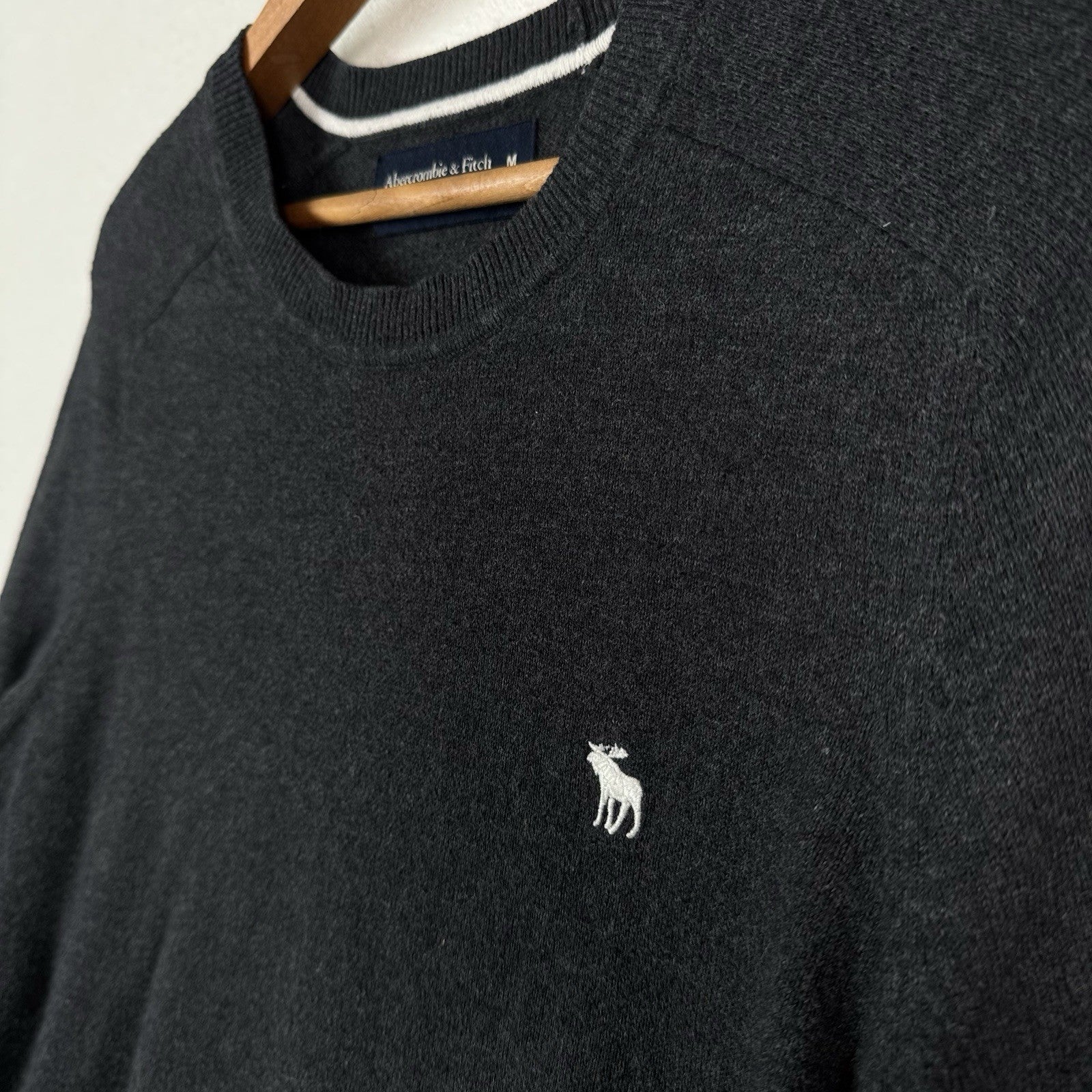A&F Abercrombie & Fitch Women’s Gray Soft Cotton Cashmere Crew Neck Sweater M