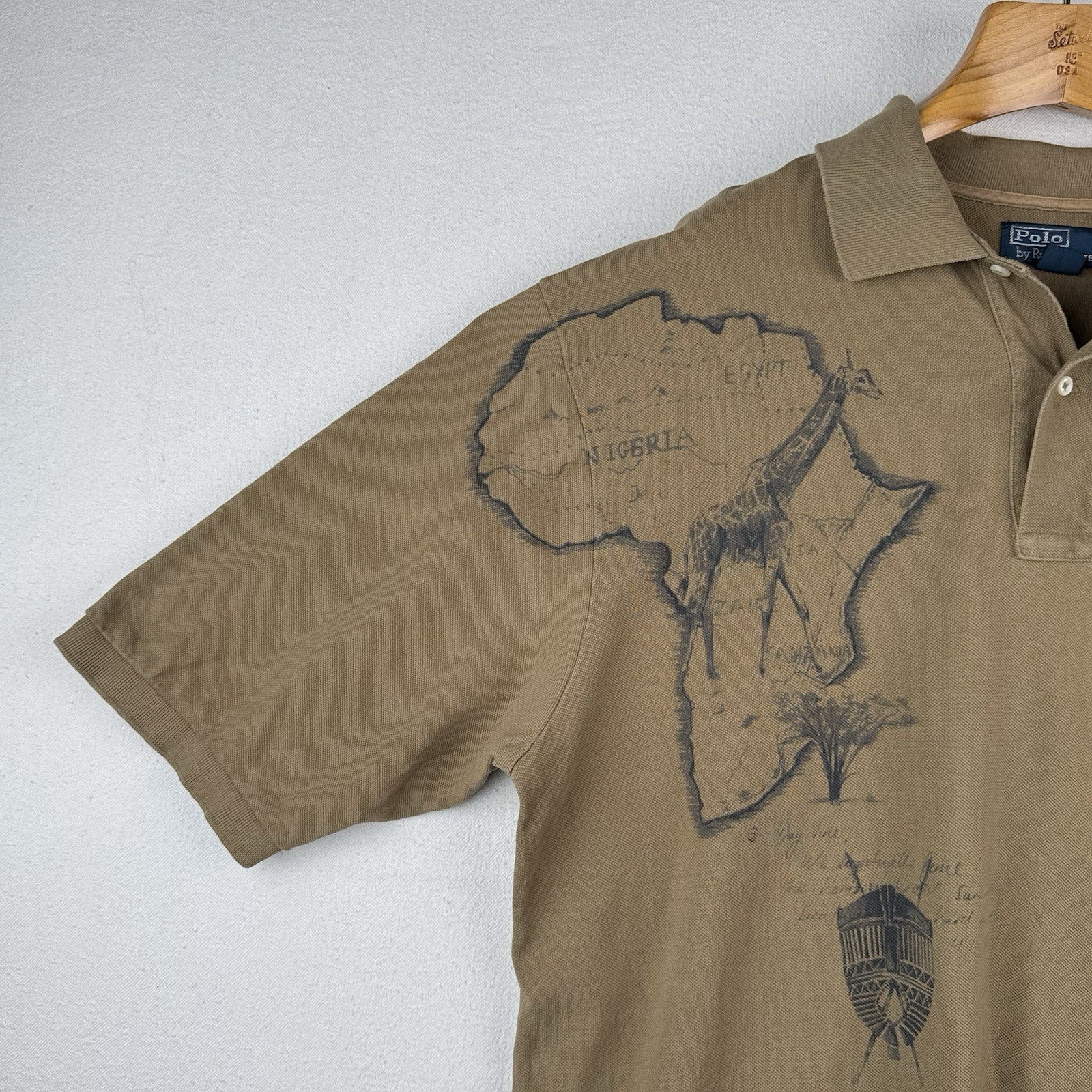 Vintage Polo Ralph Lauren African Safari Silhouette Men’s XLT Polo Shirt