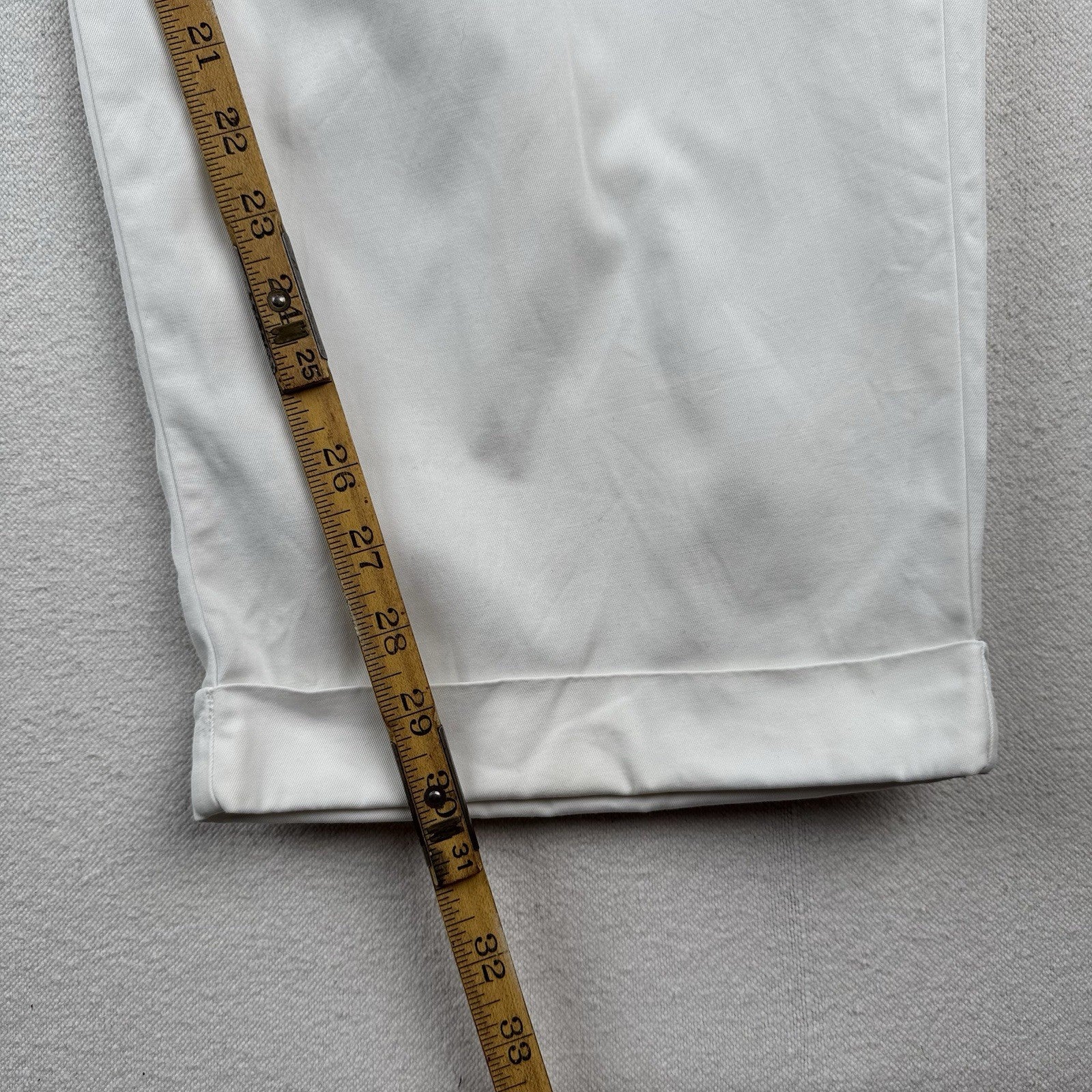 90’s Vtg Polo Ralph Lauren Big Hammond Pant Mens 46Bx30 White Double Pleat Cuff
