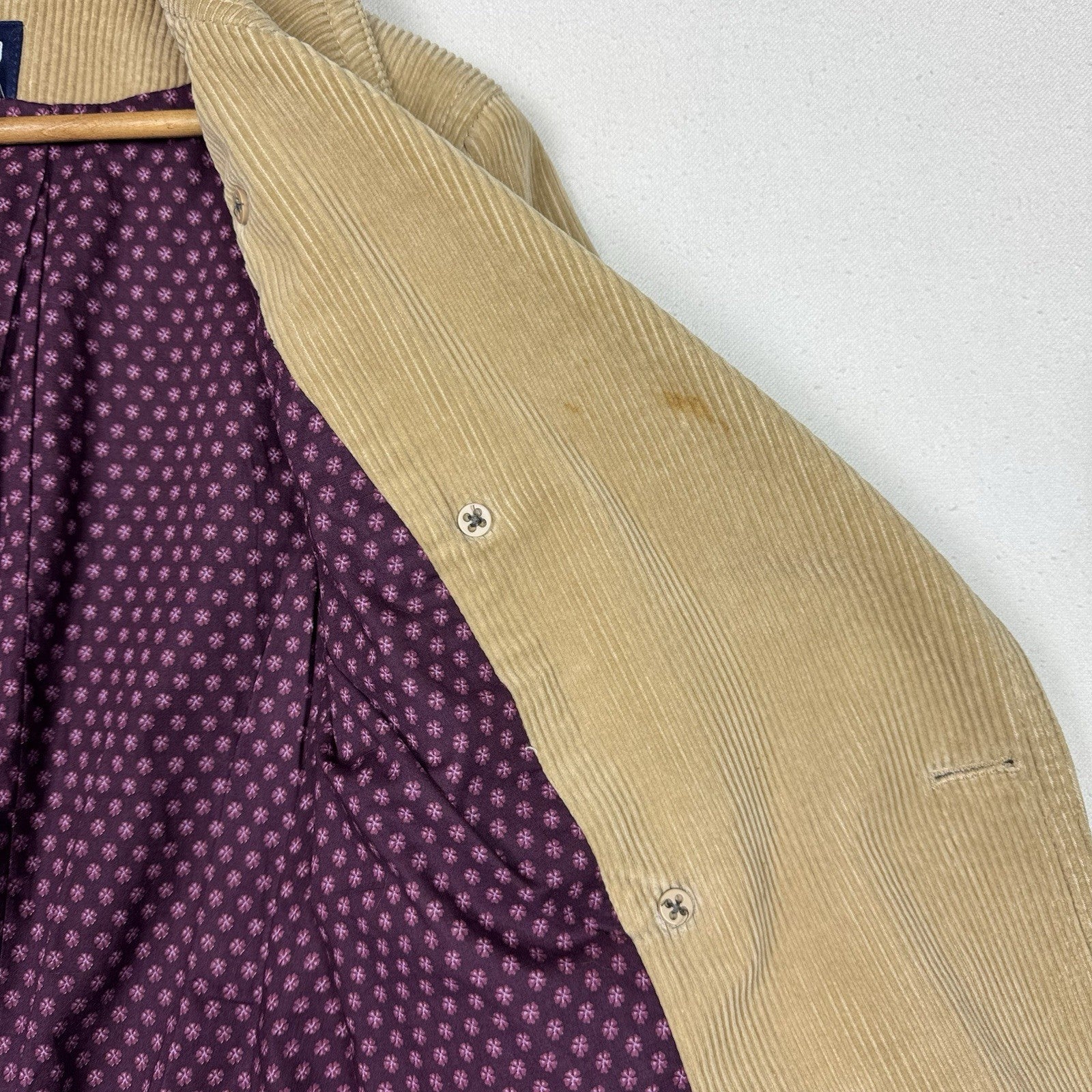 Gap Coat Jacket Womens S Double Breasted Corduroy Tan Beige