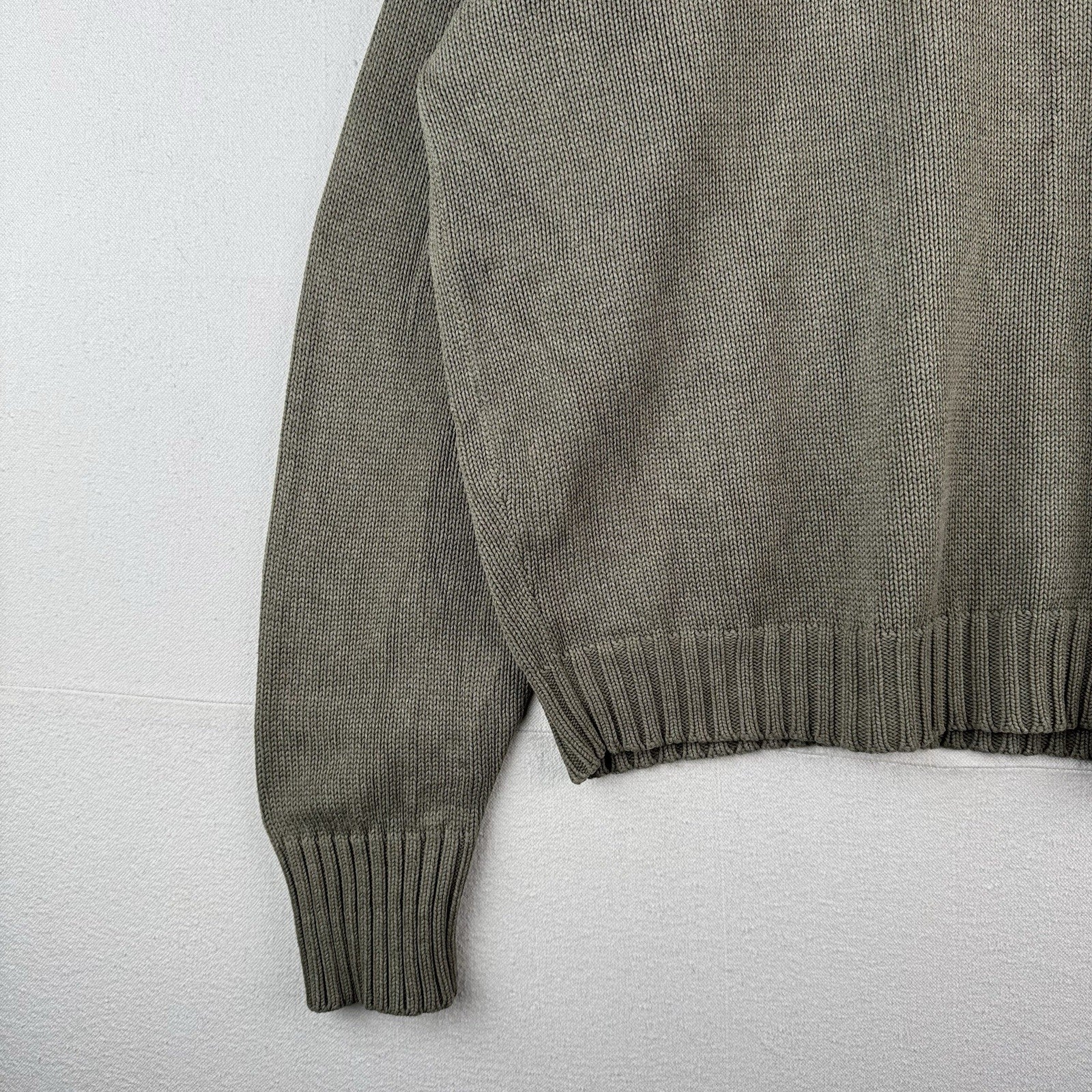 90s Vintage Polo Ralph Lauren Men’s 2XL Olive Marled Knit Sweater 100% Cotton