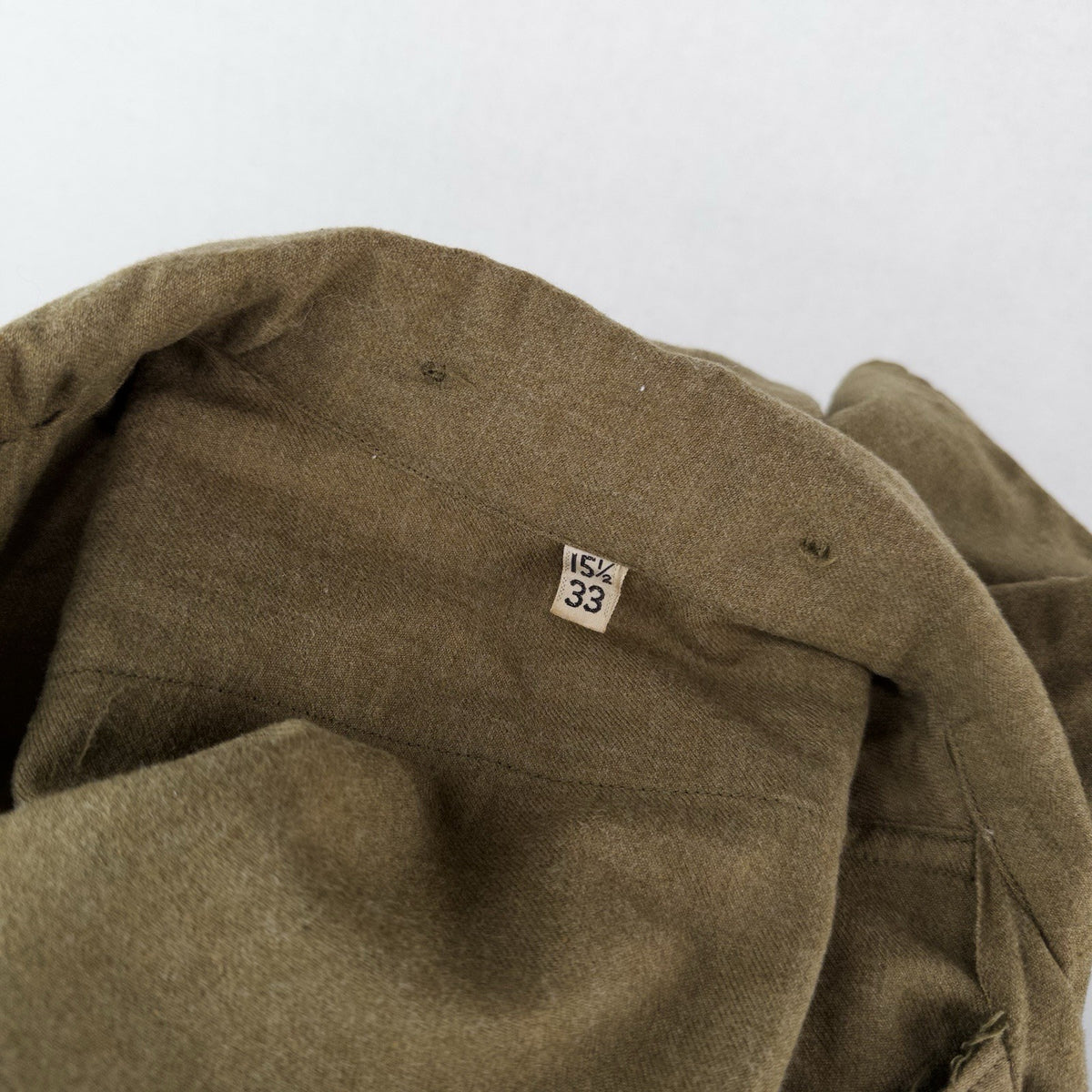 40’s Vtg WWII Wool Gas Flap Army Military Button Uniform Work Shirt Gussets