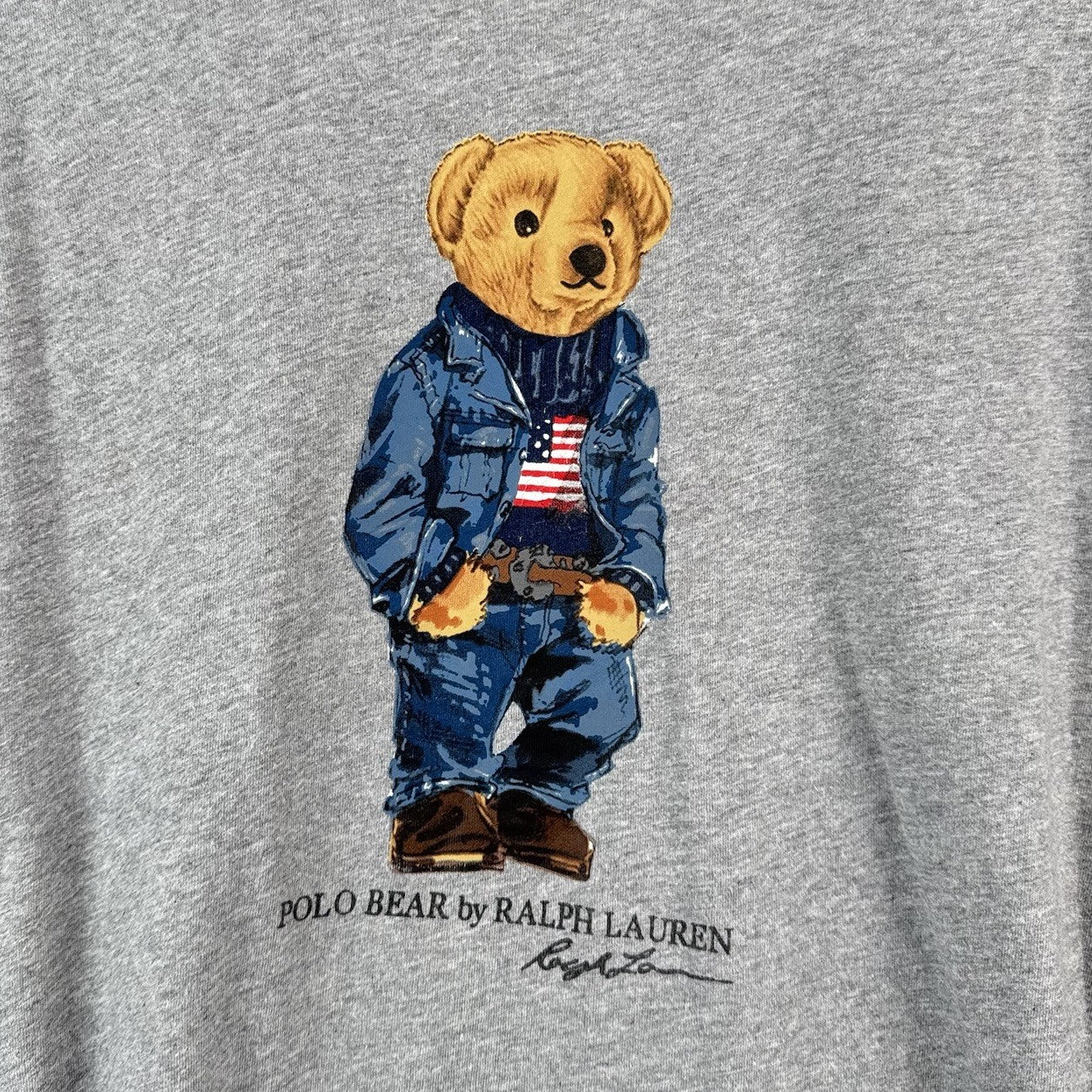 Polo Ralph Lauren Denim Polo Bear Mens 4XB T-Shirt Gray Tee