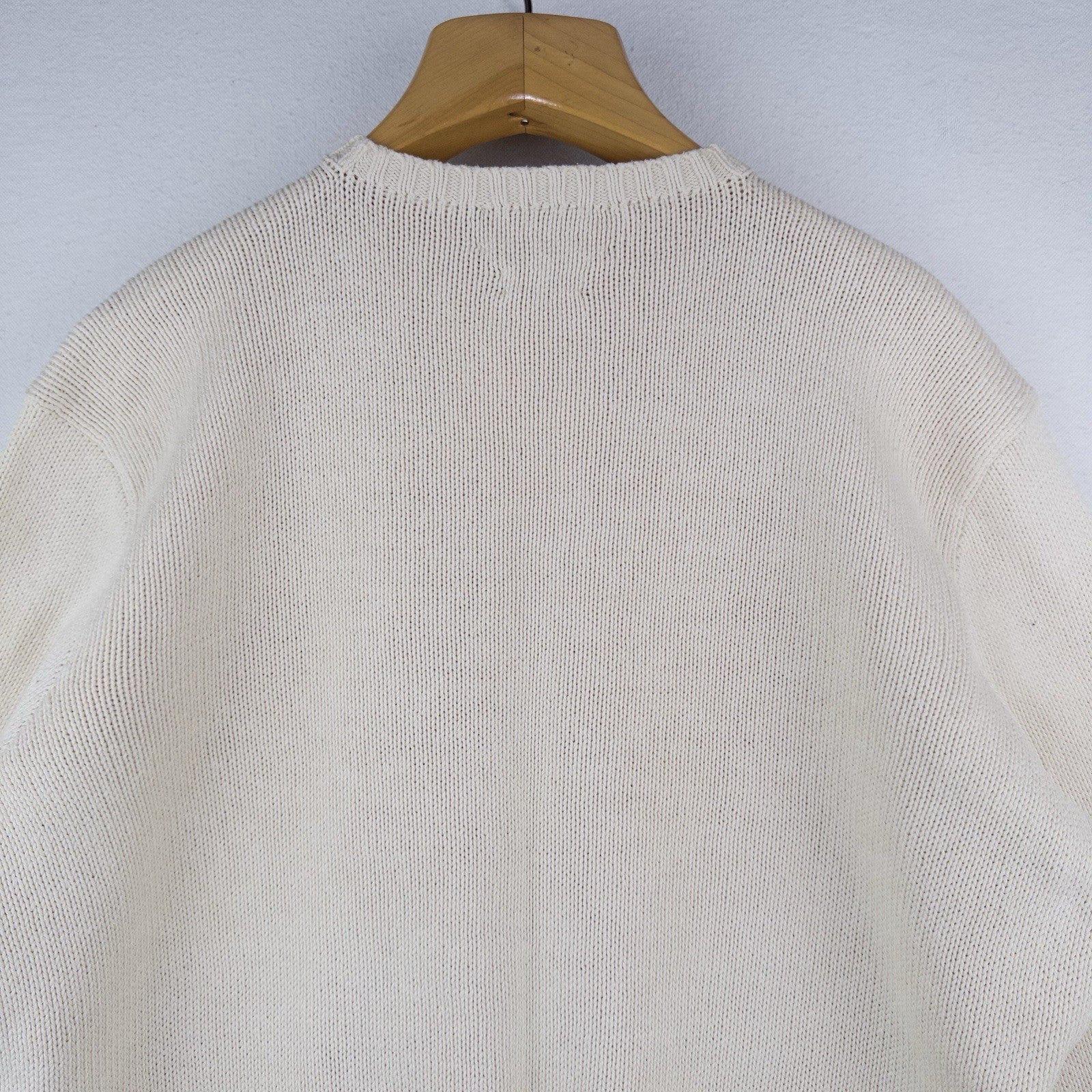 90’s Vtg Polo Ralph Lauren Knit Sweater Mens XL Cream Beige Pima Cotton Crewneck
