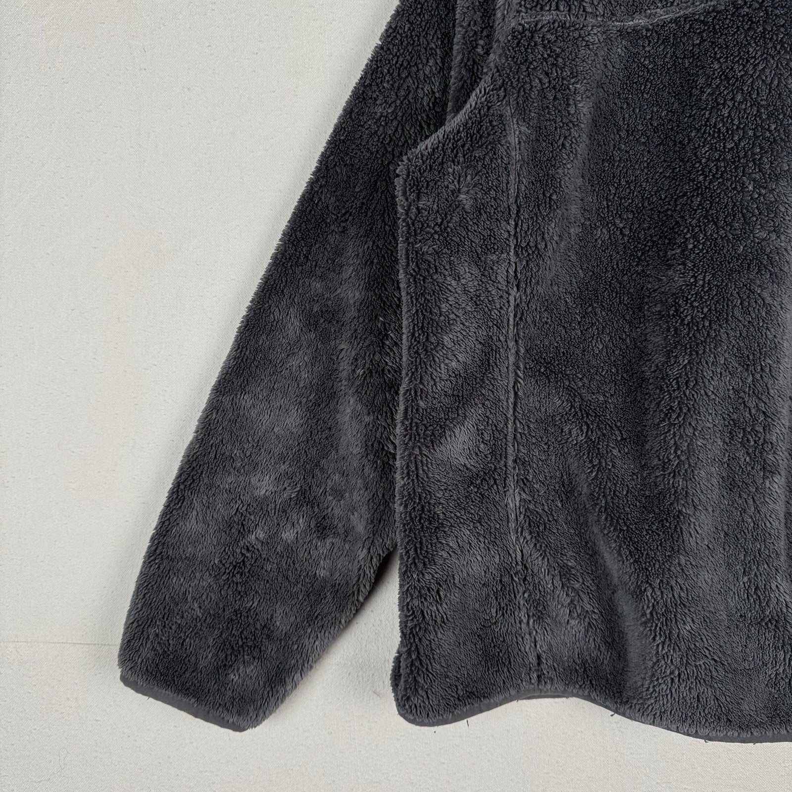 LL Bean Women’s  XL/2XL Gray Thick High Pile Fleece 1/4 Snap Pullover Jacket