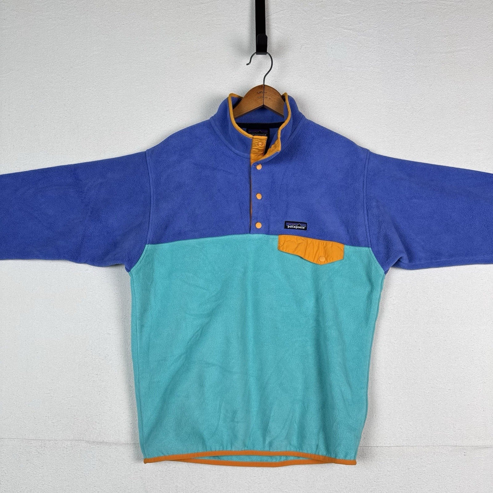 Patagonia Lightweight Synchilla Snap-T Fleece Pullover Men M Aqua Turquoise