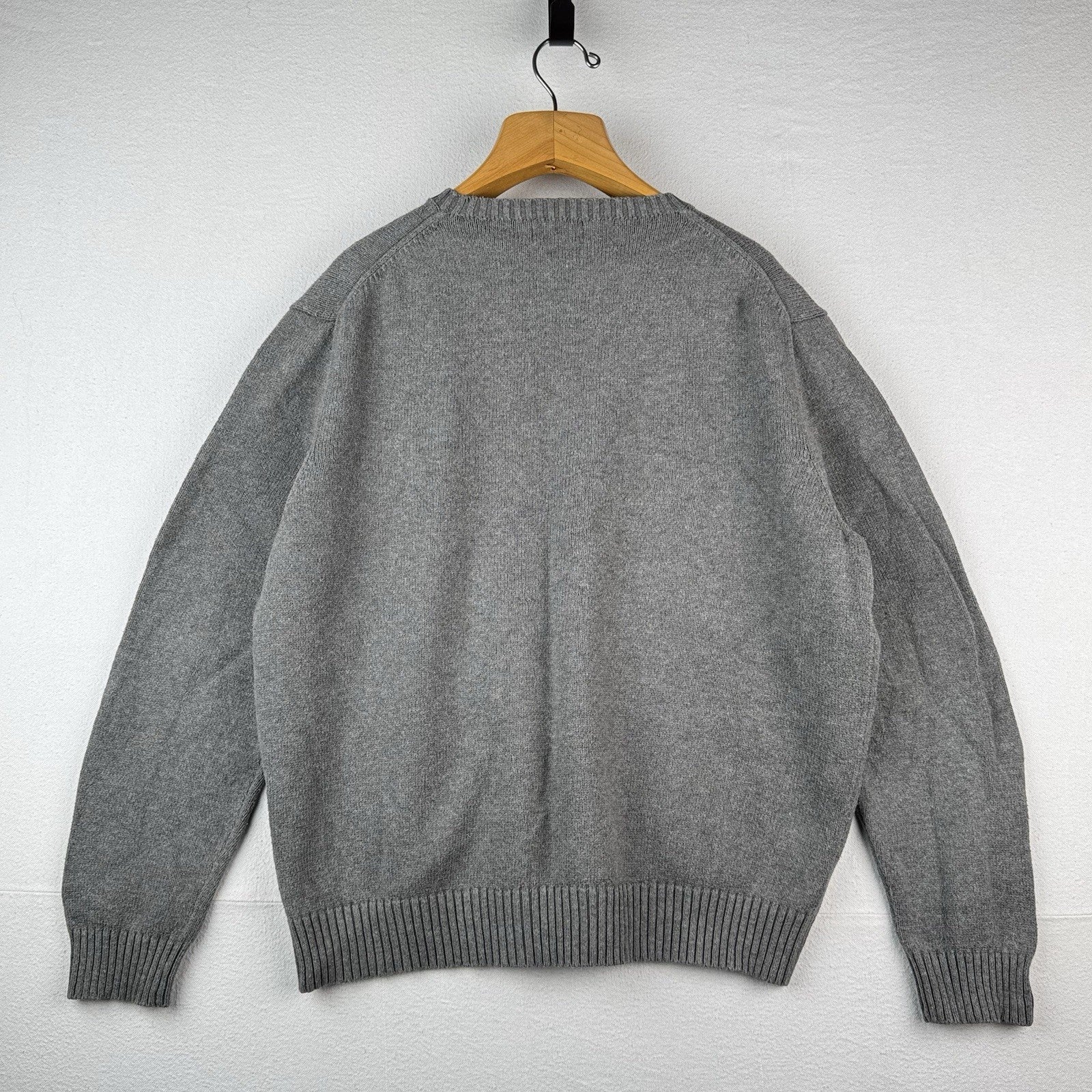 Polo Ralph Lauren Cotton Gray Knit Crewneck Sweater Men’s XLarge XL Blue Pony