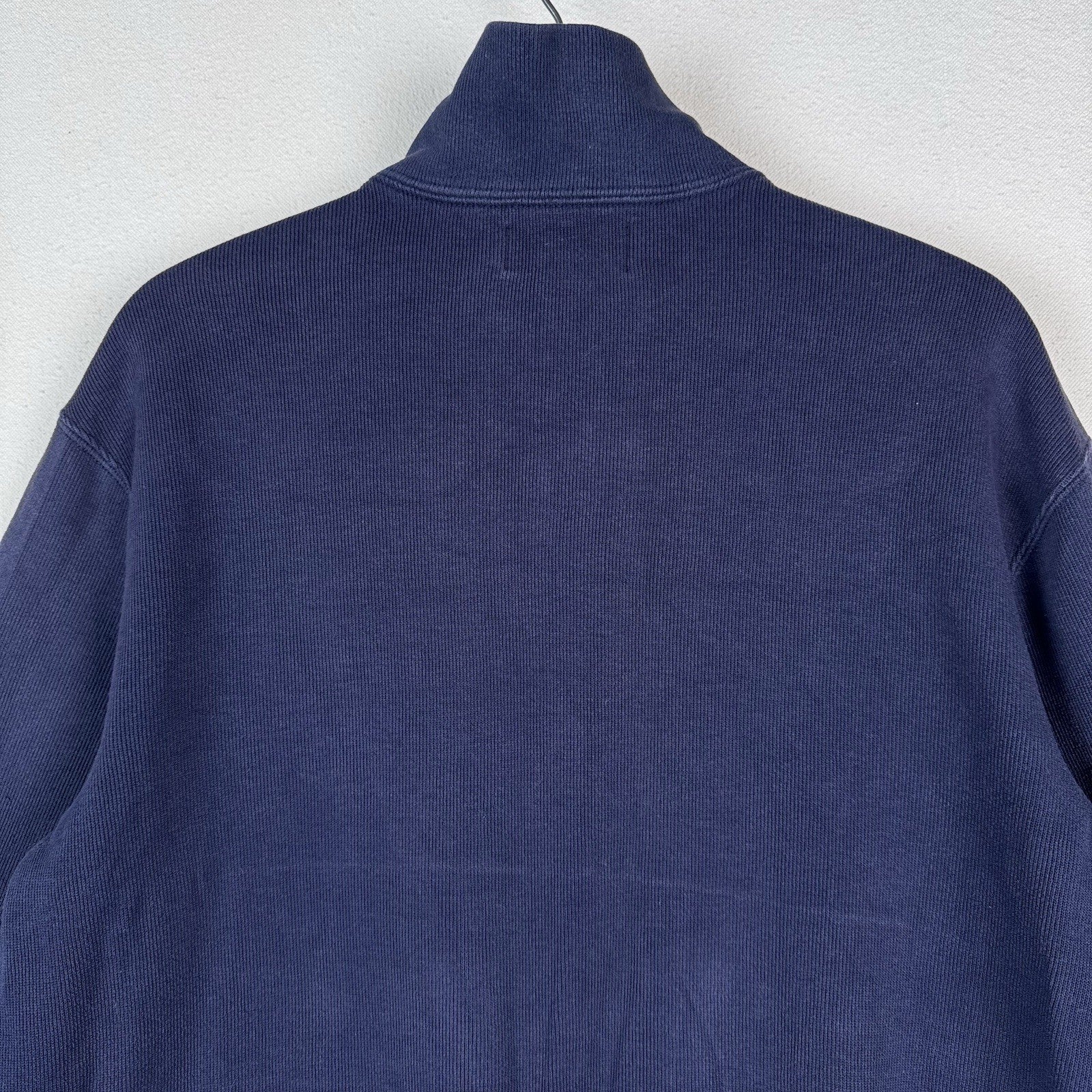 Vintage Polo Ralph Lauren Boston University Blue 1/4 Zip Sweater Mens L Read*