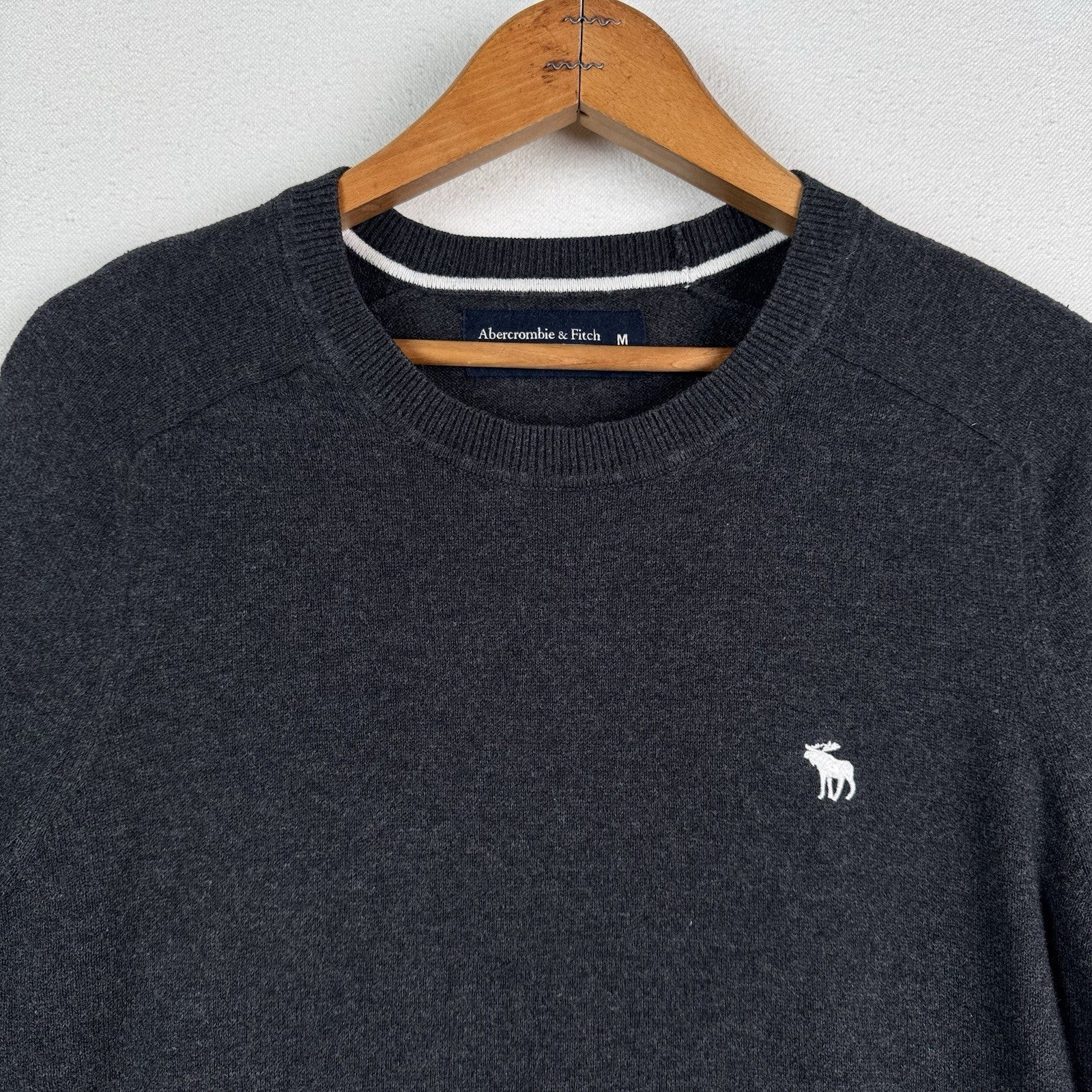 A&F Abercrombie & Fitch Women’s Gray Soft Cotton Cashmere Crew Neck Sweater M