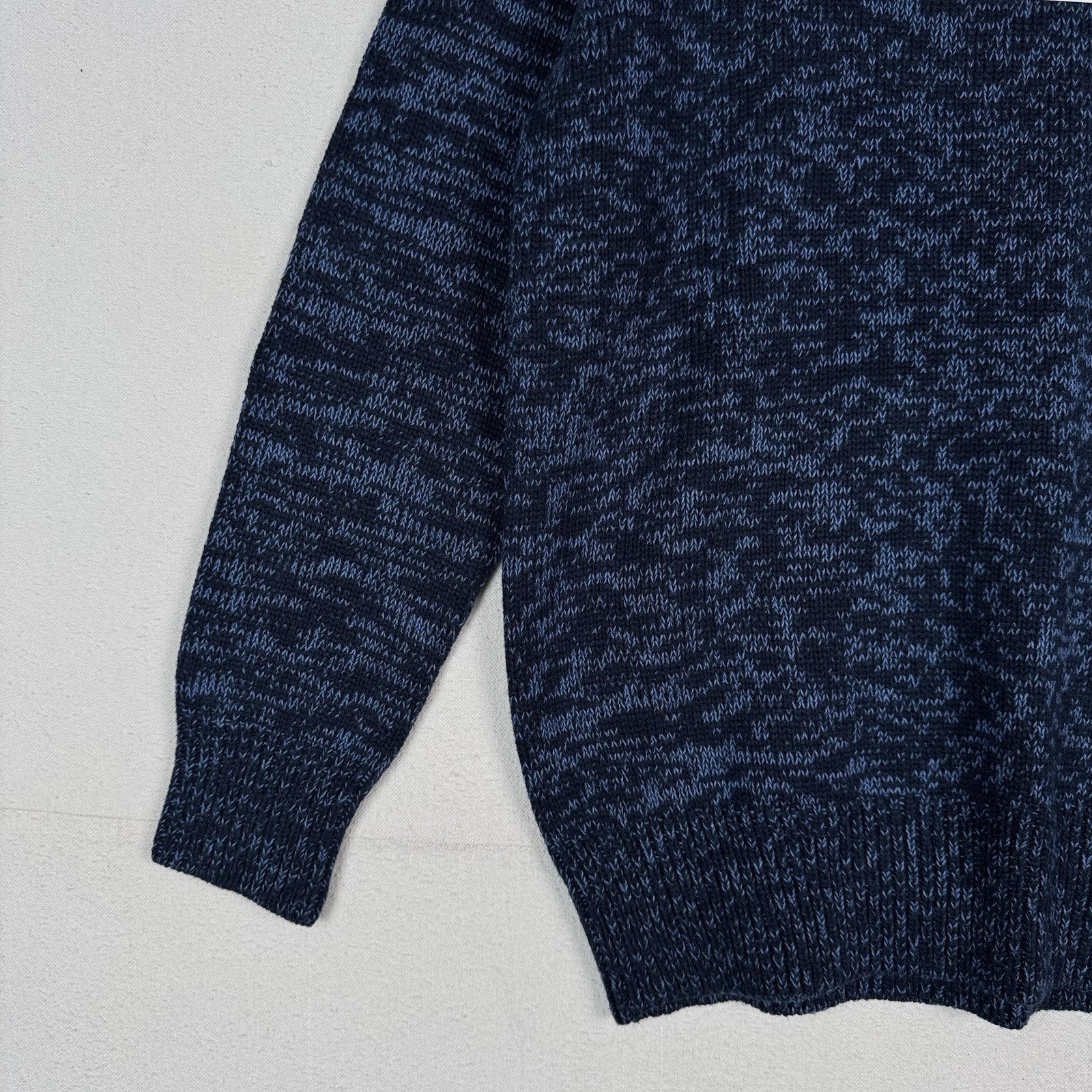 NWT J.Riley Scott Wool-blend Sweater Men’s Blue Marled Elbow Patches Size Large