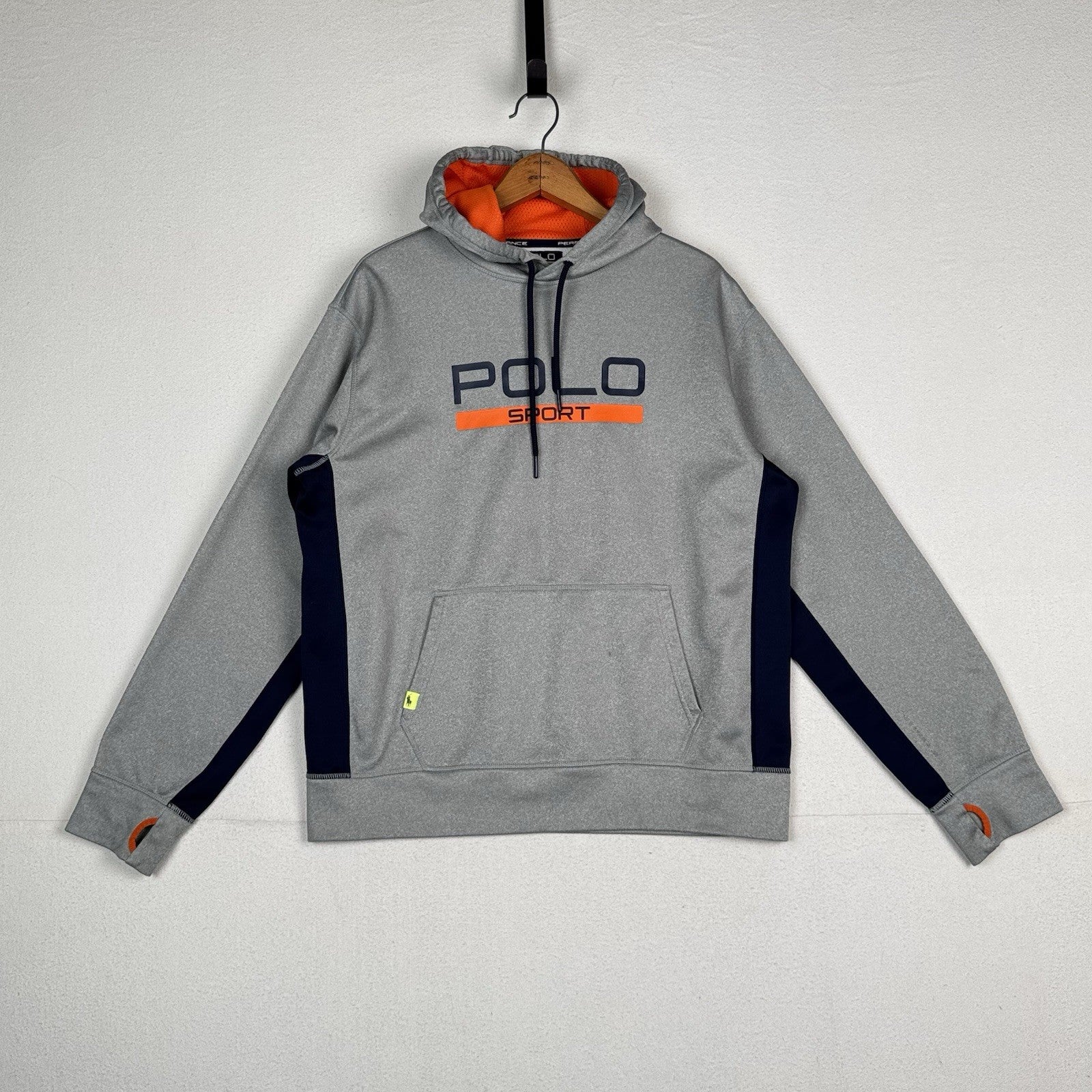 Ralph Lauren Polo Sport Hooded Gray Fleece Sweatshirt Mens Large