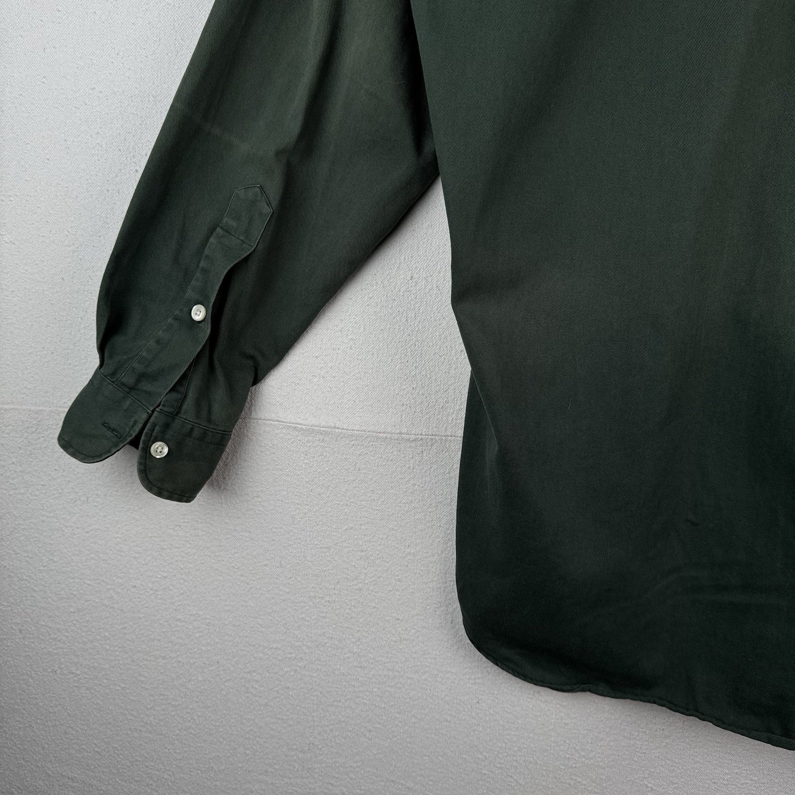 Vintage Ralph Lauren Mens M Green Blake Long Sleeve Shirt *Distressed Sun Faded