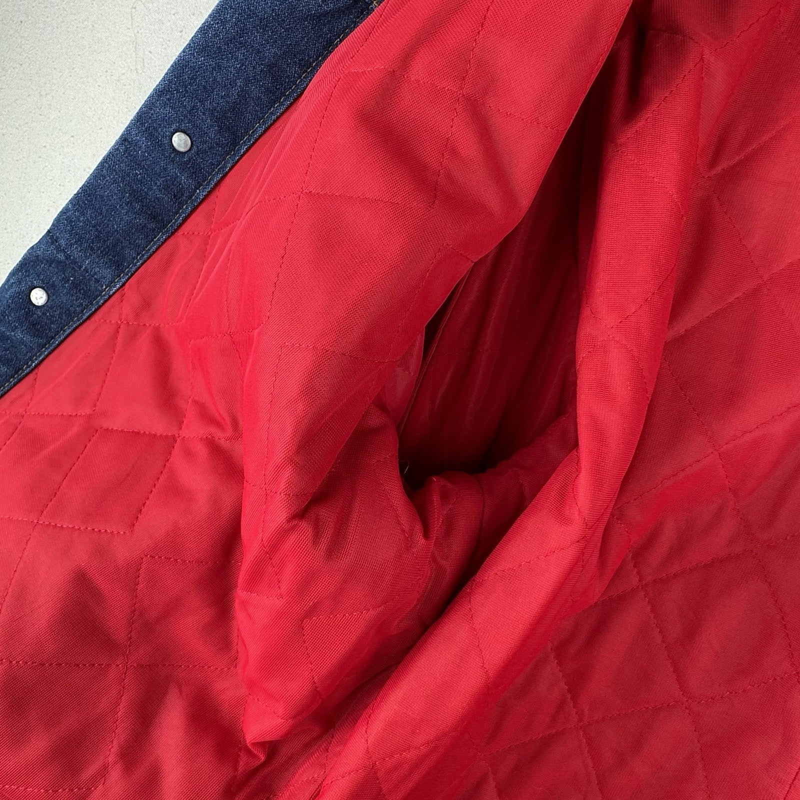 70’s Vtg Key Imperial Denim Jacket Men’s 44 Long Brown Corduroy Collar Made USA