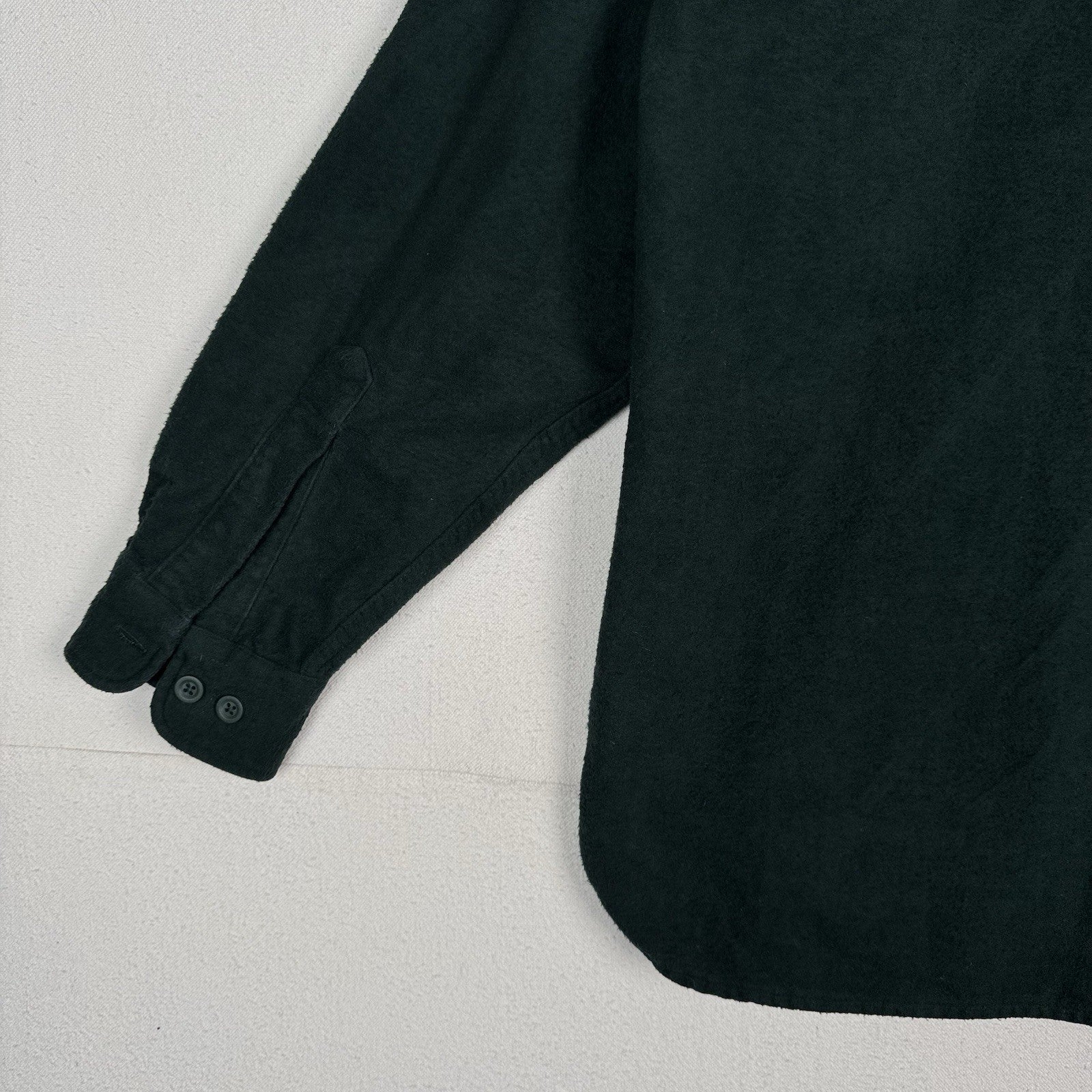 LL Bean Flannel Shirt Mens Green Medium Chamois Button Up Outdoor Heavyweight