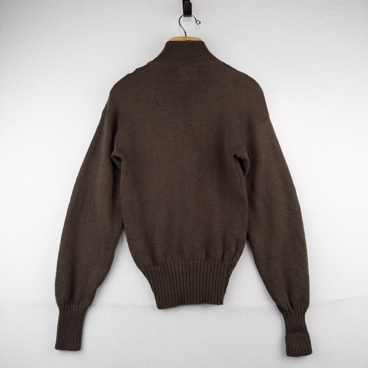 80’s Vtg US Army Military Wool Sweater OD 3721 Men’s M (38-40) Brown Long Sleeve