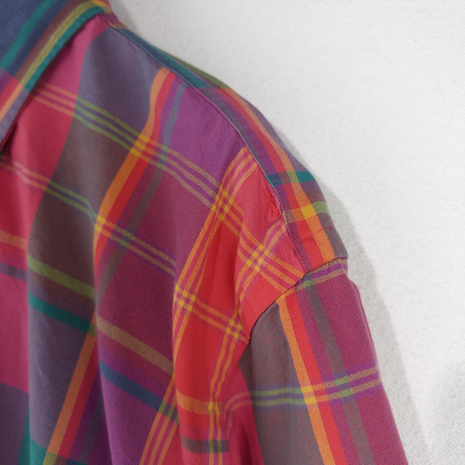 Polo Ralph Lauren Custom Fit Madras Plaid Shirt Mens 1XB Pink Blue Button Down