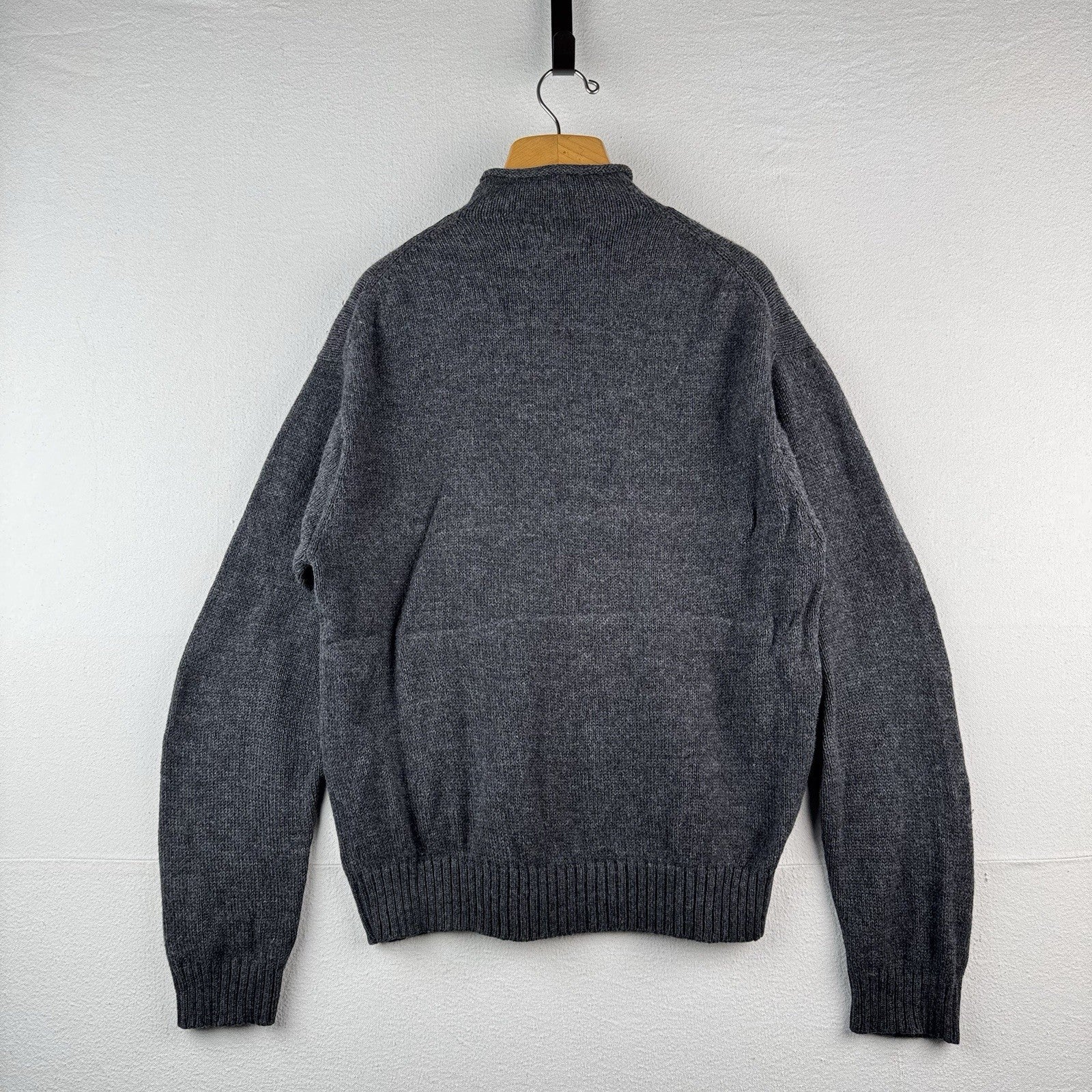 90’s Vtg Polo Ralph Lauren Roll Neck Wool Knit Sweater Mens XL Gray