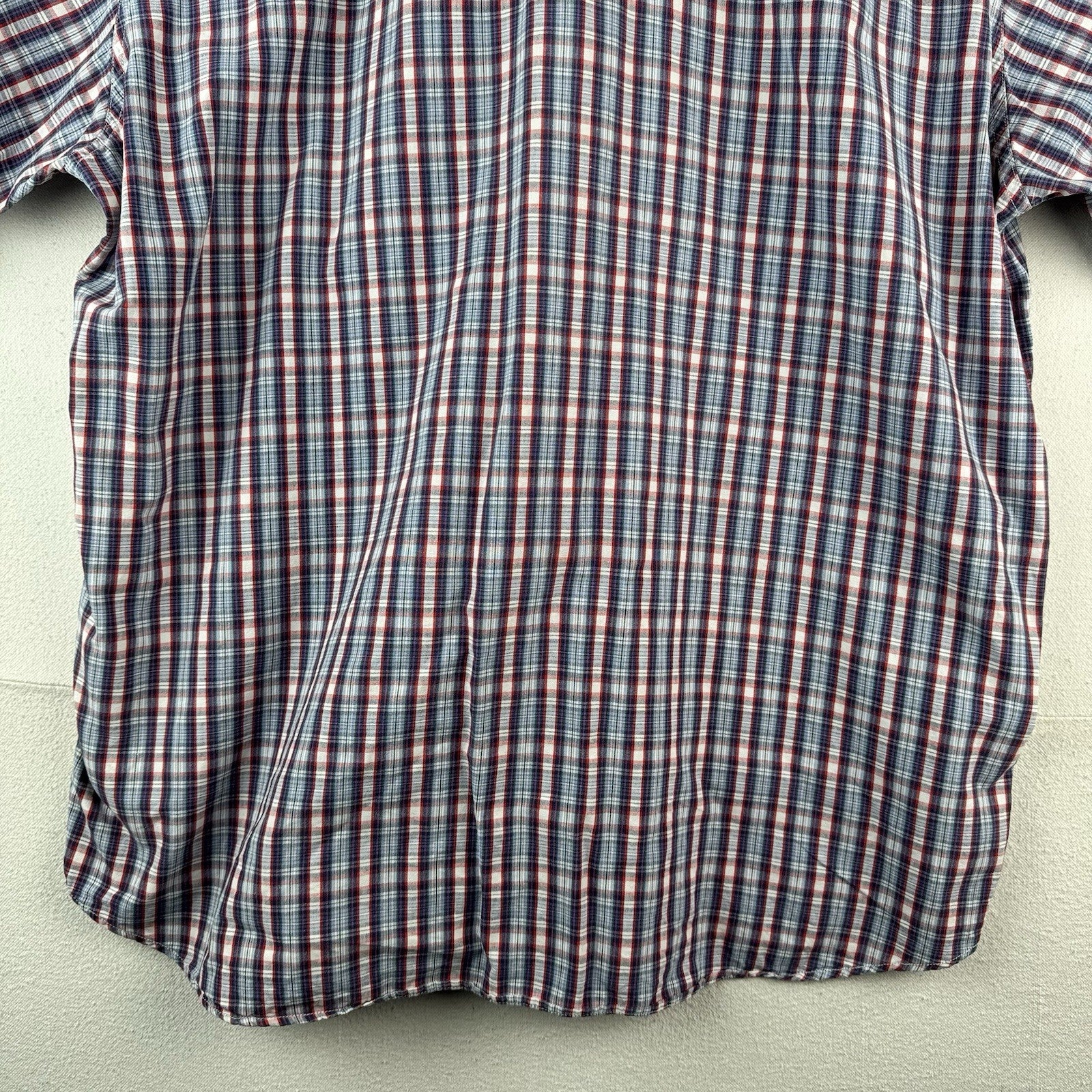 Vintage Polo Sport Ralph Lauren Men’s XL Red Blue Plaid Cotton Camp Shirt