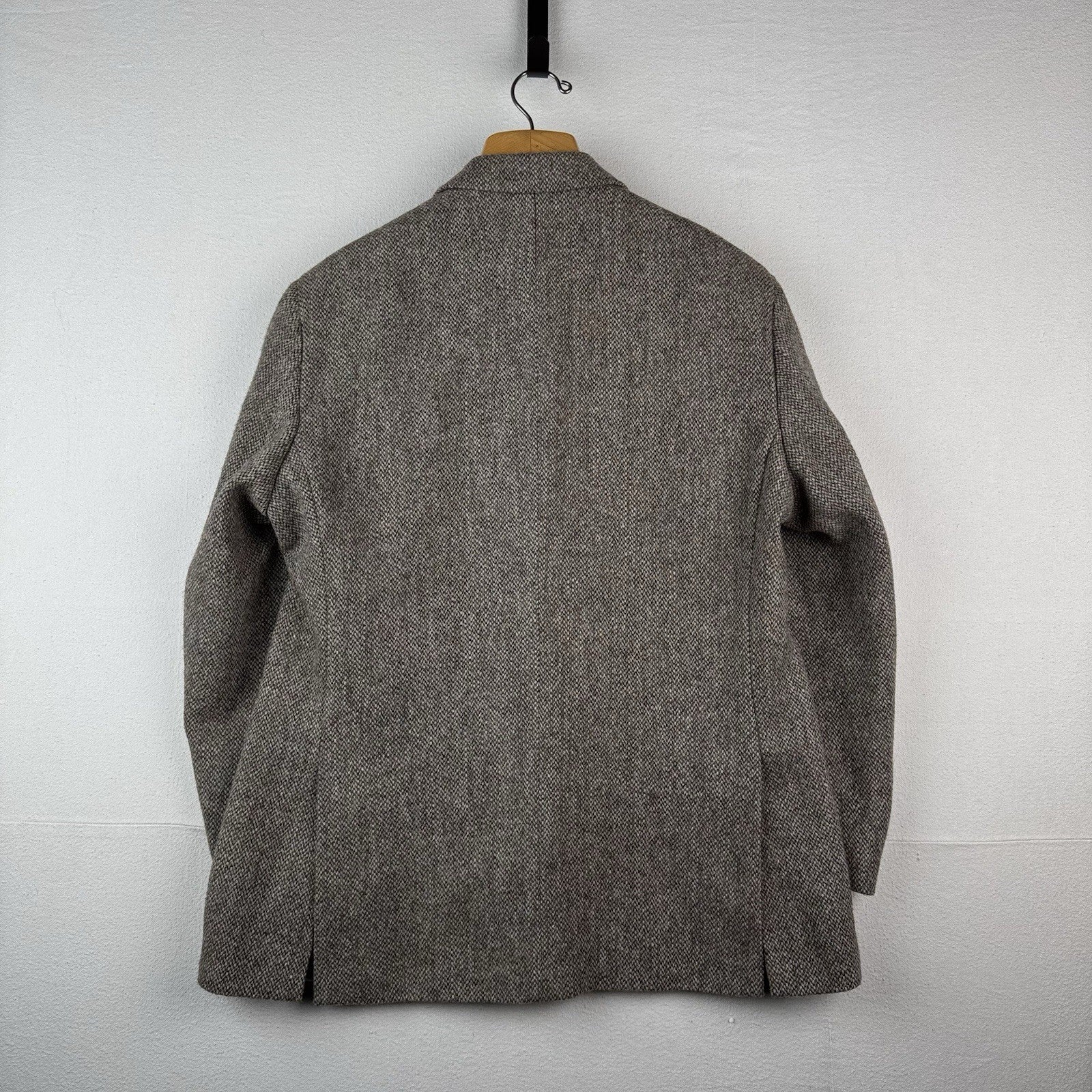 Harris Tweed Sport Coat 46R Brown Green 100% Wool Jacket Blazer