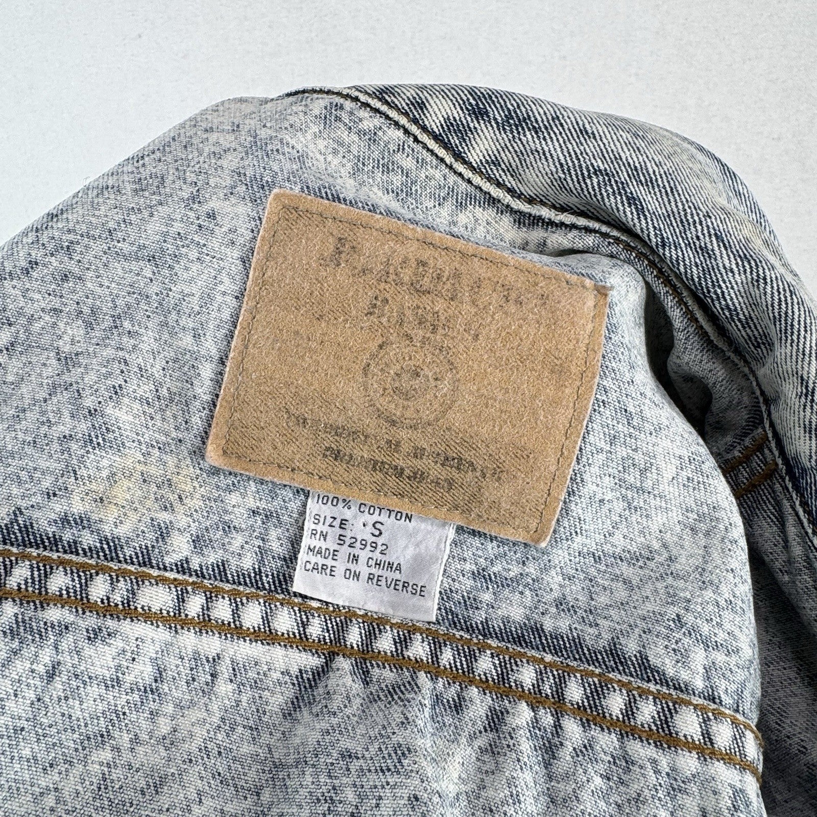 80s Vtg Jordache Acid Wash Light Blue Denim Jacket Long 3/4" Sleeve Women's S