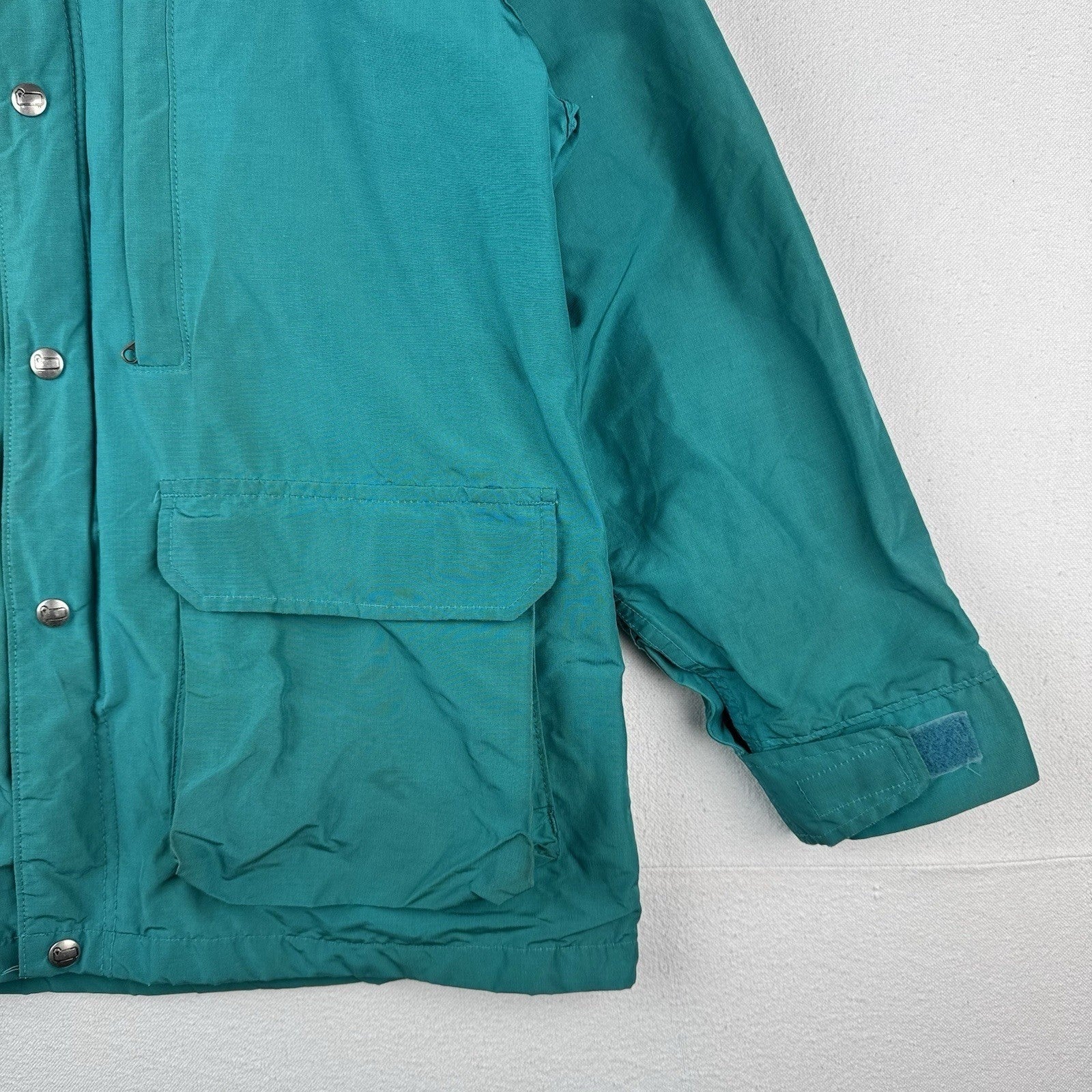 Vtg Woolrich Womens Large Wool Blend Blanket Lined Jacket Barn Chore Coat Green
