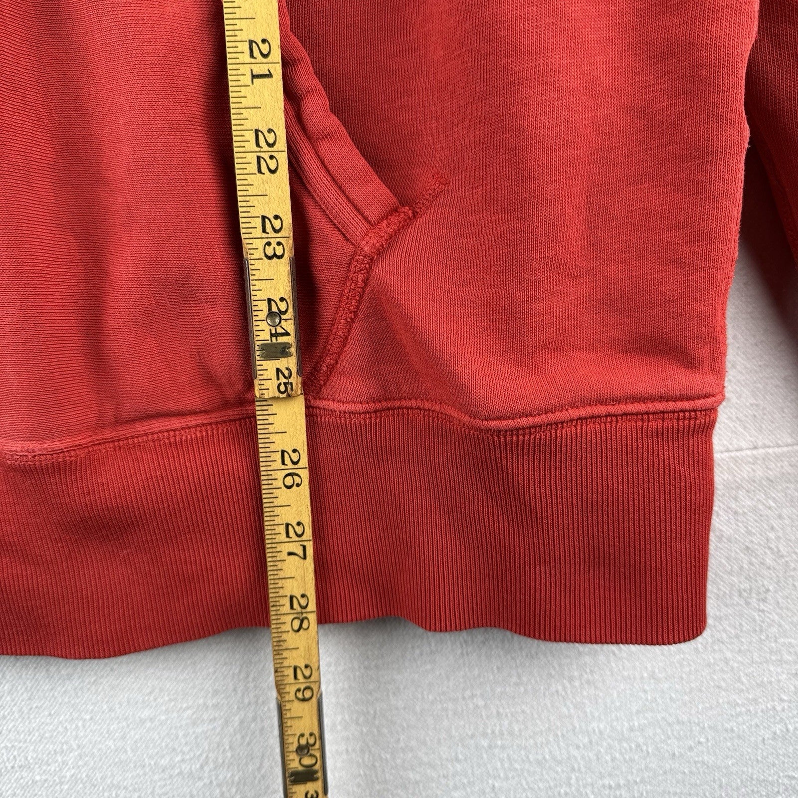 Distressed Polo Ralph Lauren Hoodie Men’s Large USA Polo 67 Coral Red Orange