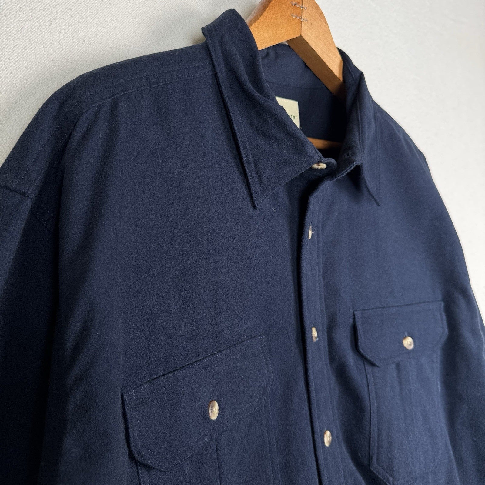 Gander Mountain Flannel Shirt Men’s Chamois Heavyweight Navy Blue 2XLT Tall