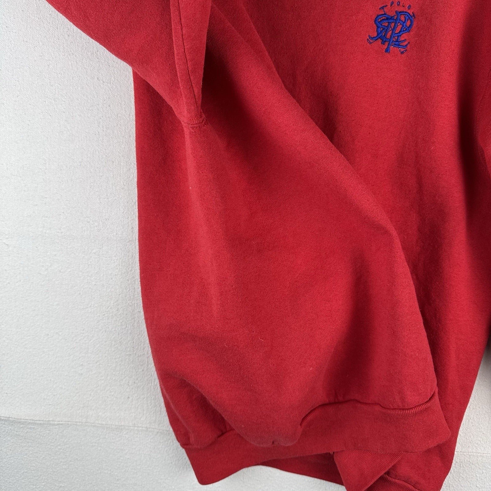 80’s Vtg Polo Ralph Lauren Sweatshirt Men XL Scribble Crest Red No Side Seam USA