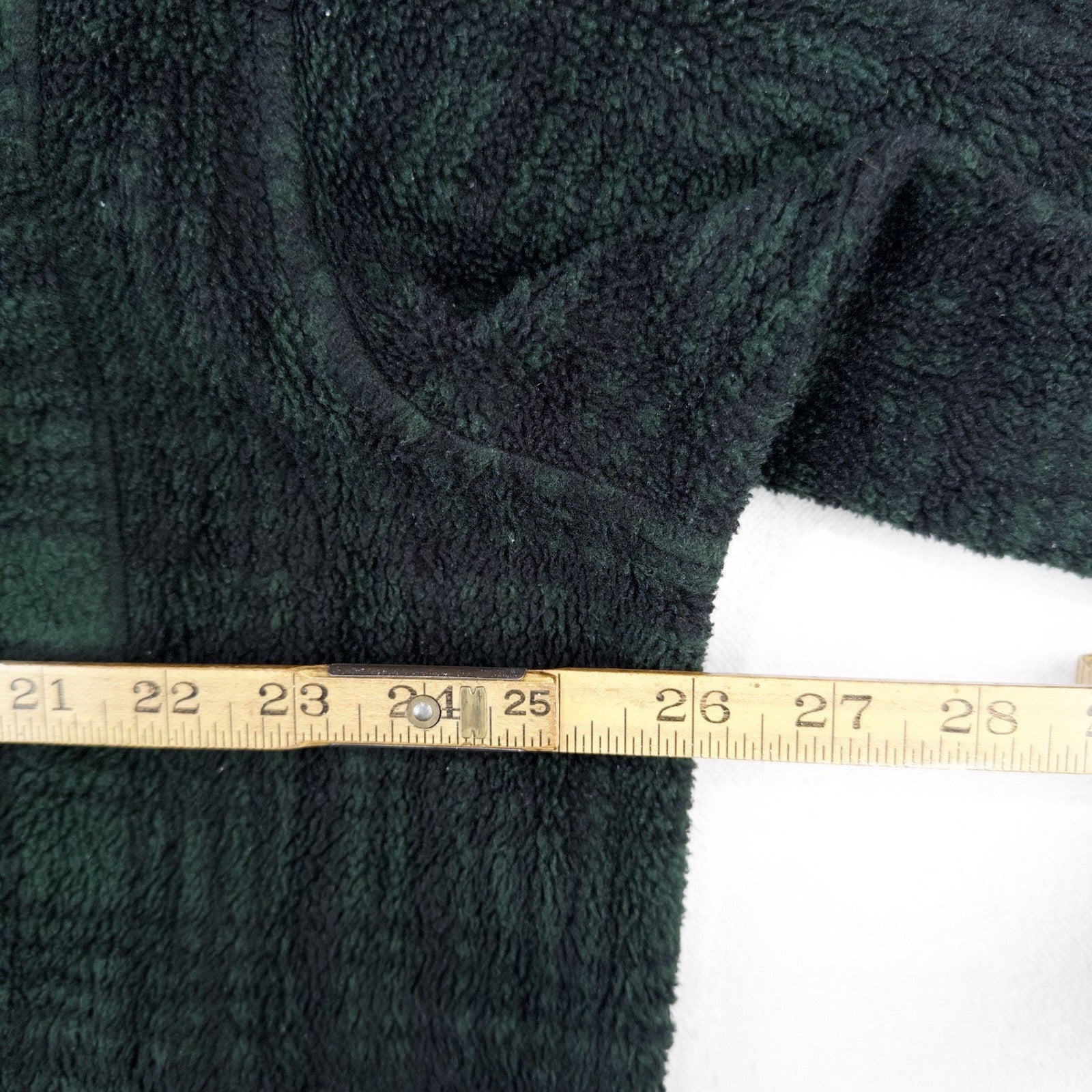 90’s Vtg Polo Ralph Lauren Hoodie Mens XL Green 1/4 Zip Tartan Plaid Fleece USA